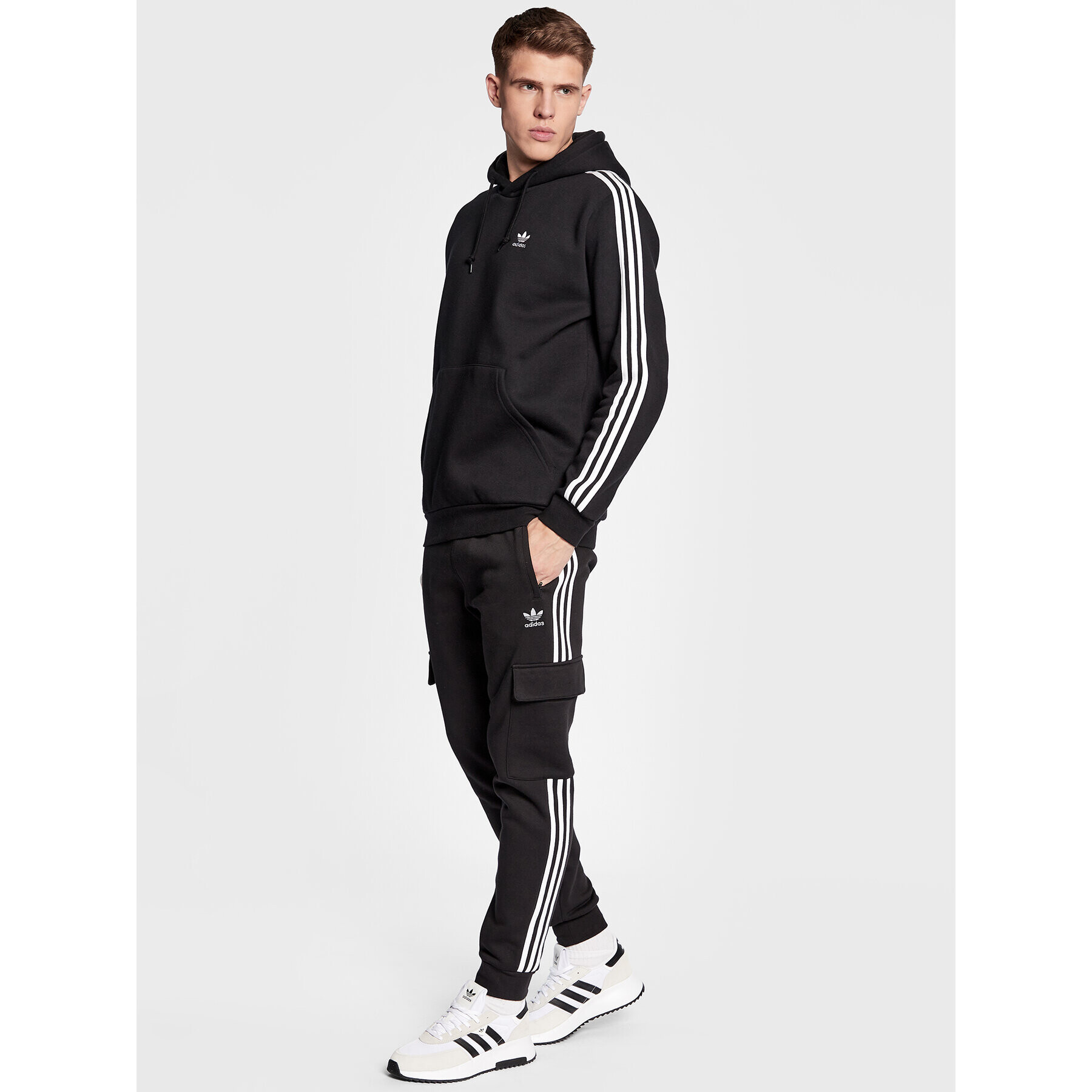 adidas Bluză Adicolor Classics 3-Stripes Hoodie IA6346 Negru Regular Fit - Pled.ro