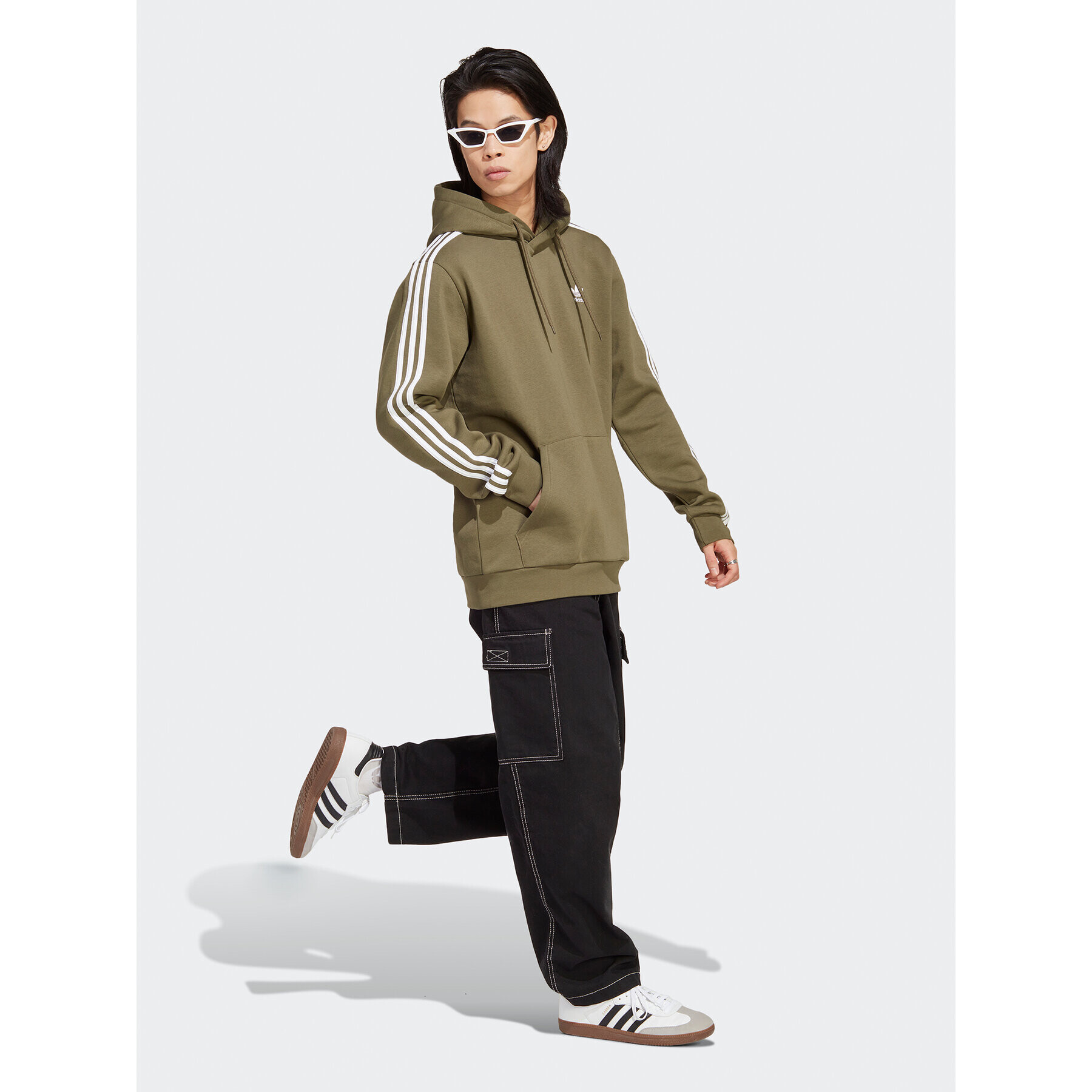 adidas Bluză Adicolor Classics 3-Stripes Hoodie IB1415 Verde Regular Fit - Pled.ro