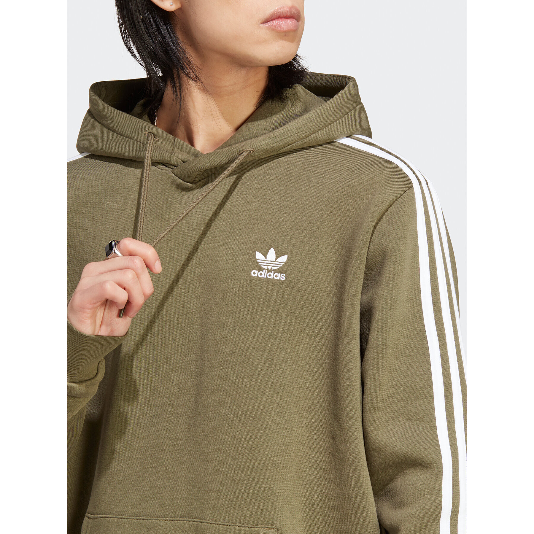 adidas Bluză Adicolor Classics 3-Stripes Hoodie IB1415 Verde Regular Fit - Pled.ro