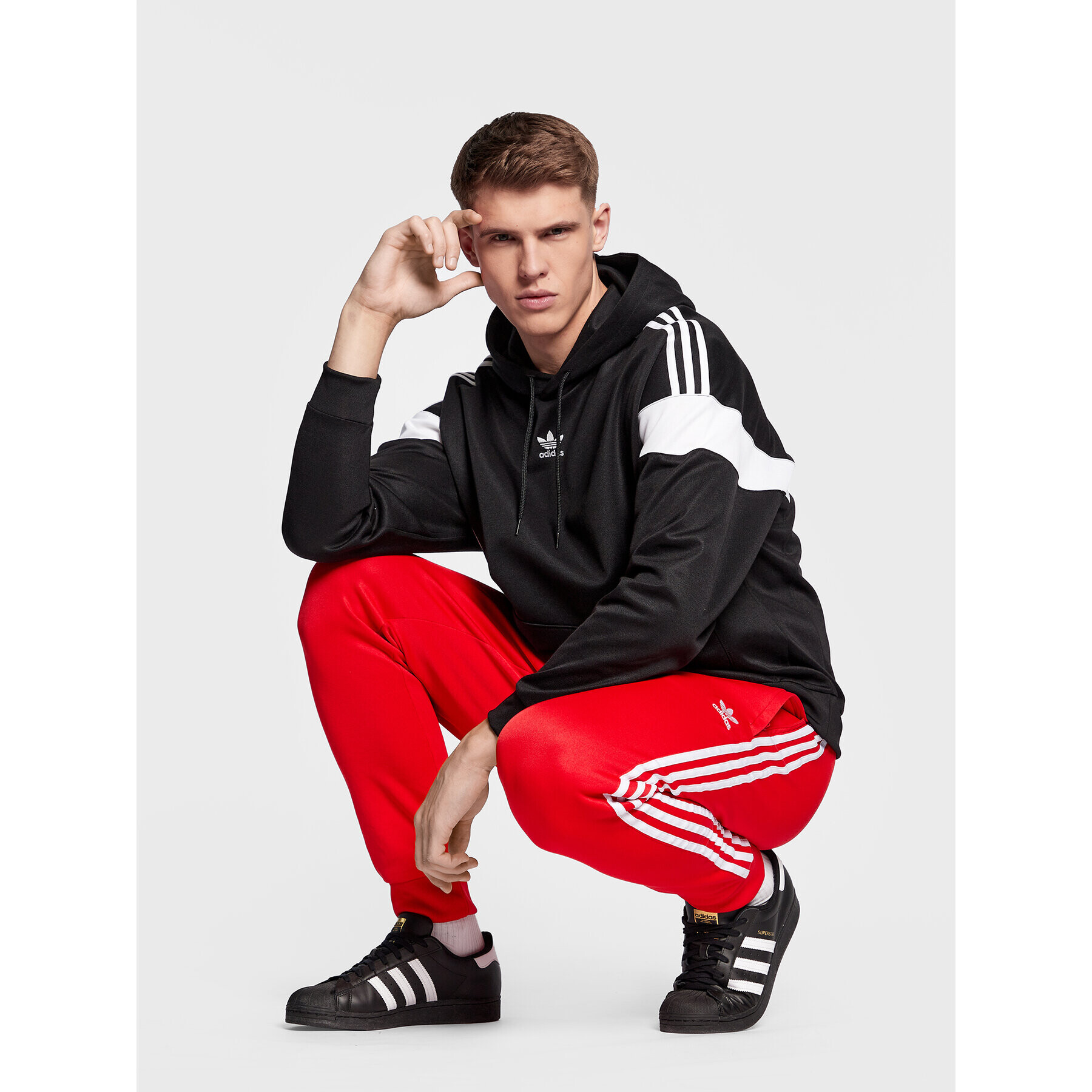 adidas Bluză Adicolor Classics Cut Line Hoodie HS2065 Negru Loose Fit - Pled.ro