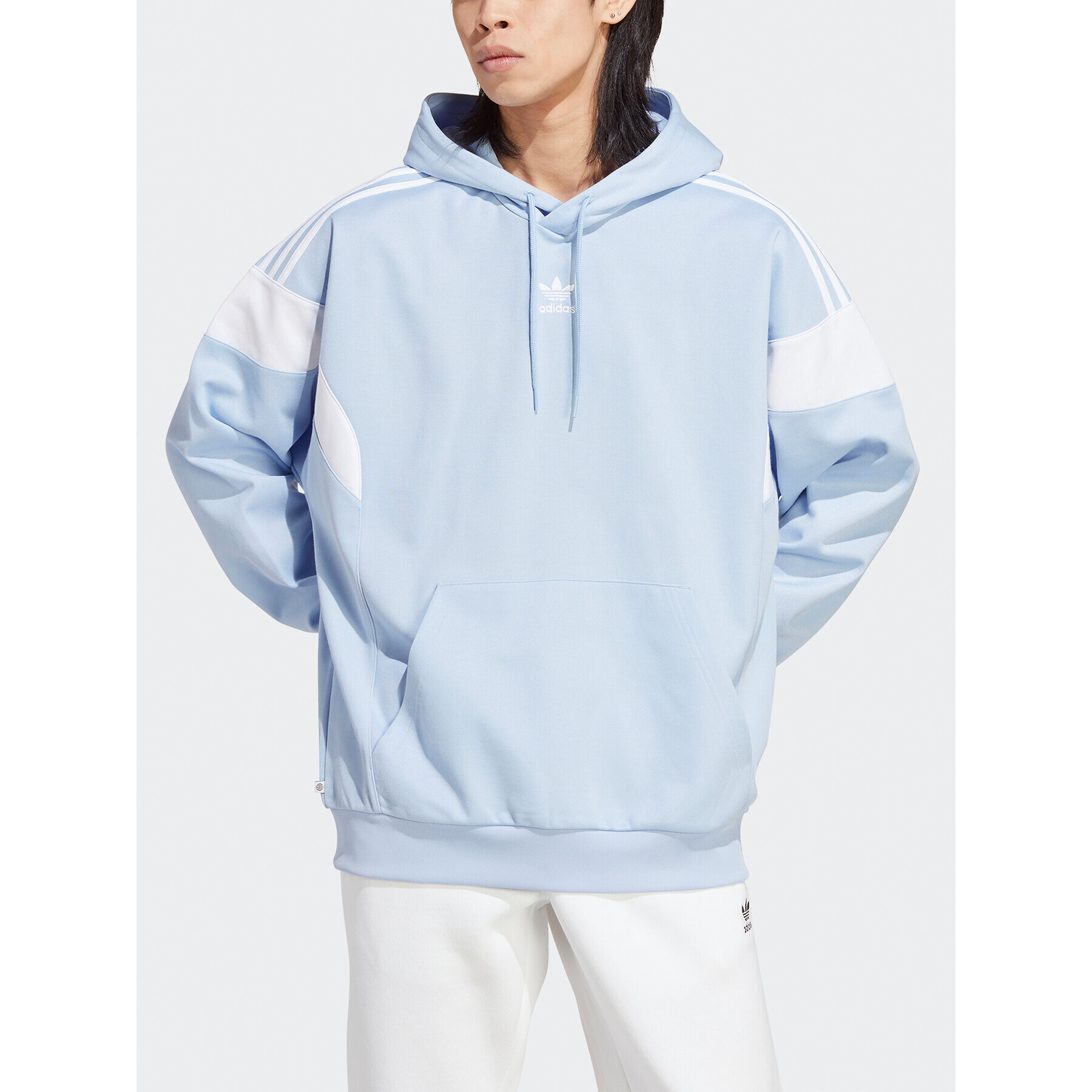 adidas Bluză Adicolor Classics Cut Line Hoodie IB9944 Albastru Loose Fit - Pled.ro