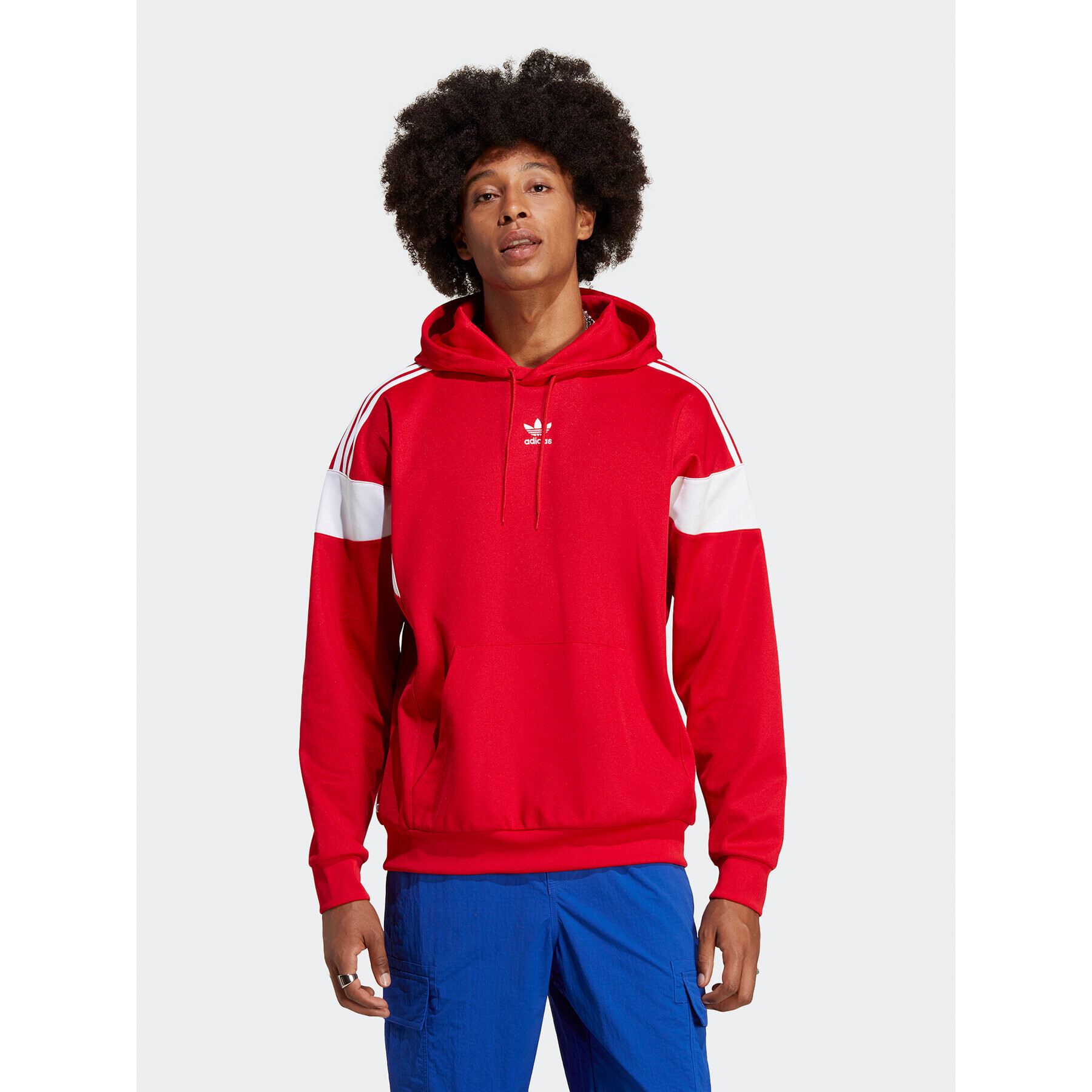 adidas Bluză Adicolor Classics Cut Line Hoodie IB9945 Roșu Loose Fit - Pled.ro