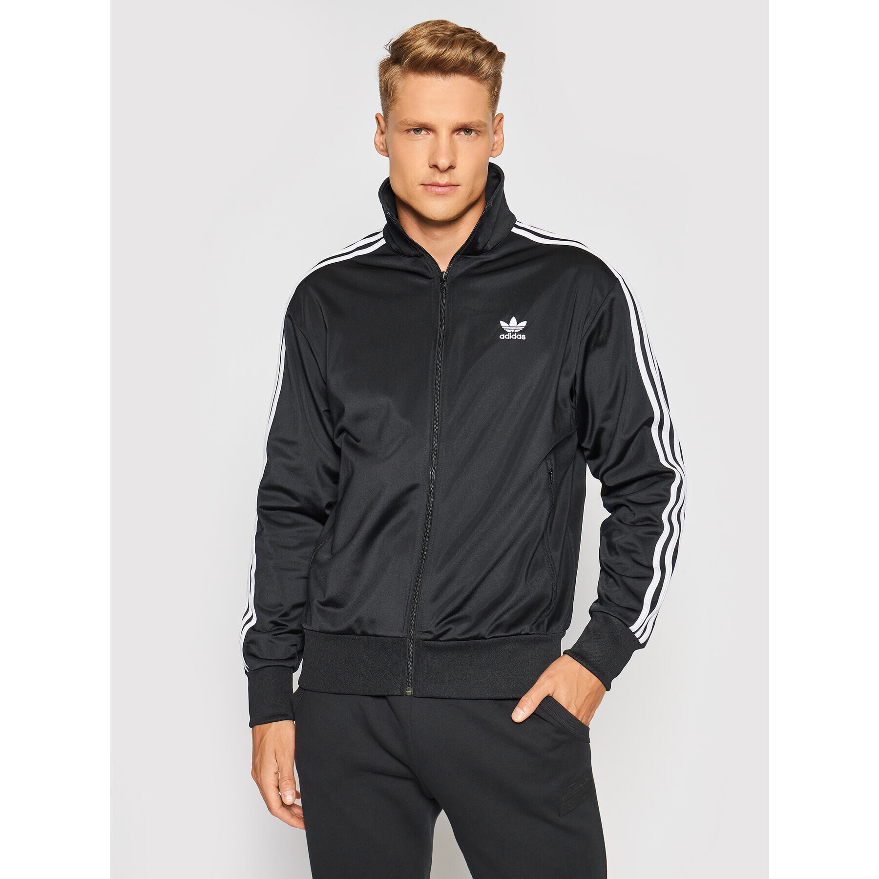 adidas Bluză adicolor Classics Firebird GN3521 Negru Regular Fit - Pled.ro