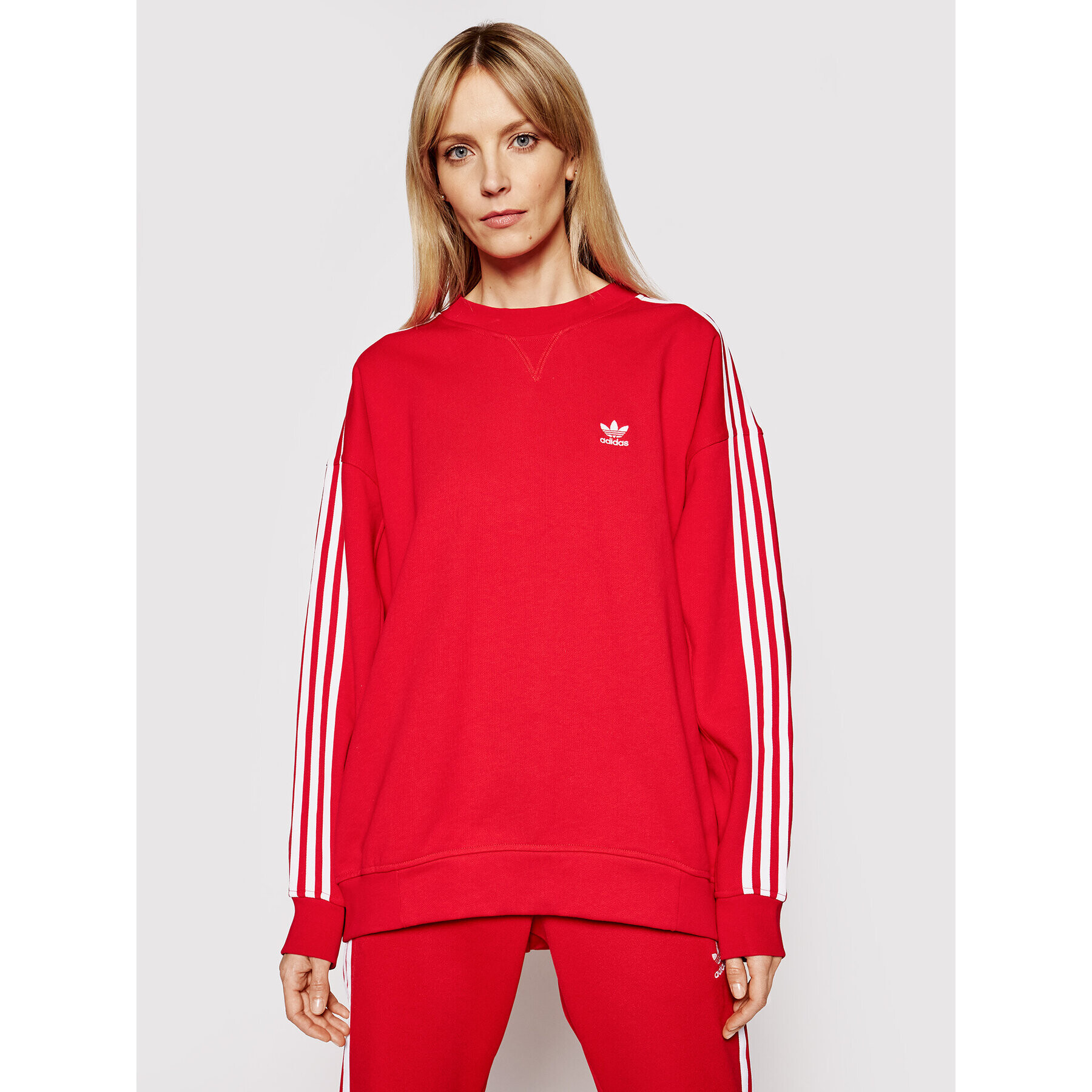 adidas Bluză adicolor Classics GN2829 Roșu Oversize - Pled.ro