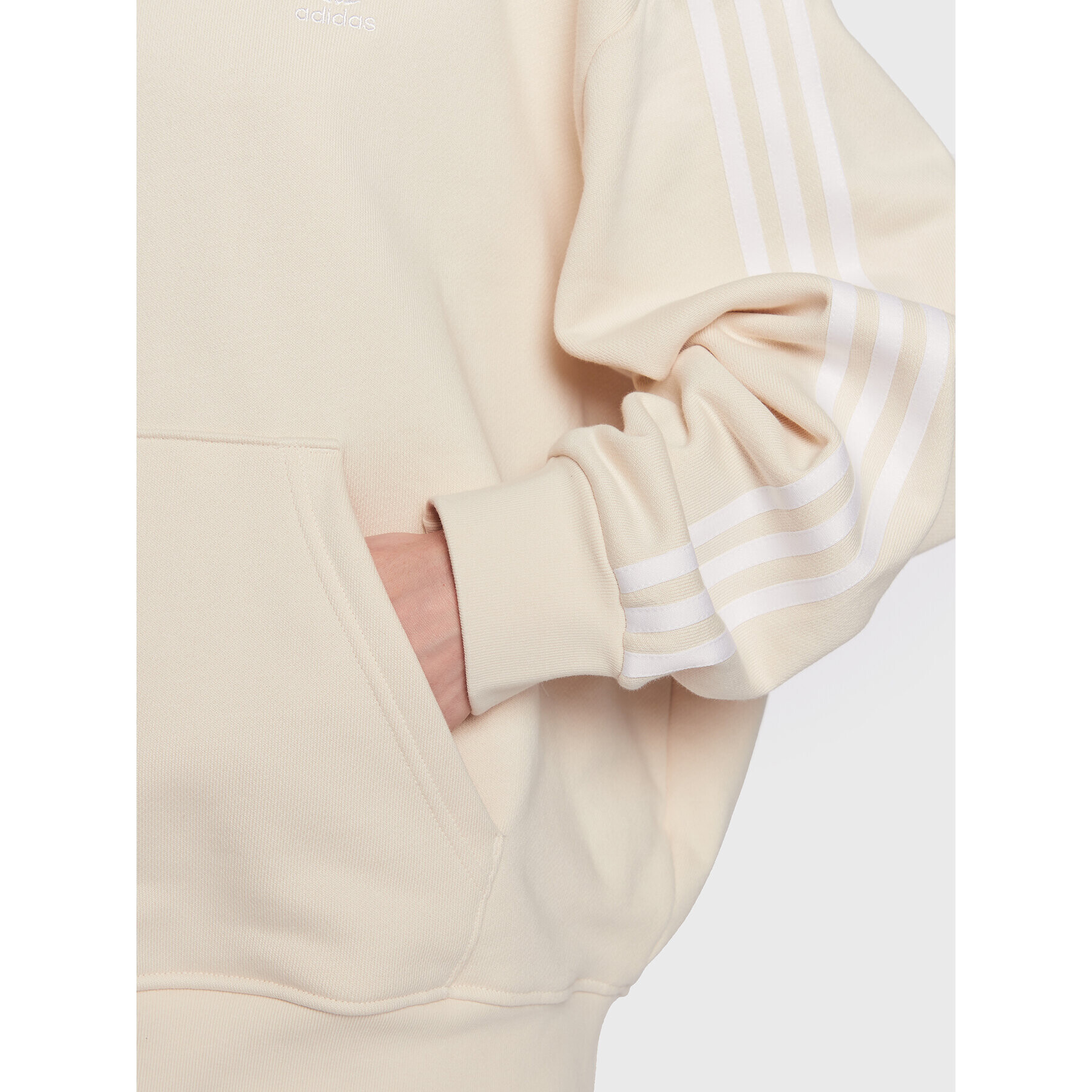 adidas Bluză Adicolor Classics Oversized Hoodie IB7453 Bej Relaxed Fit - Pled.ro