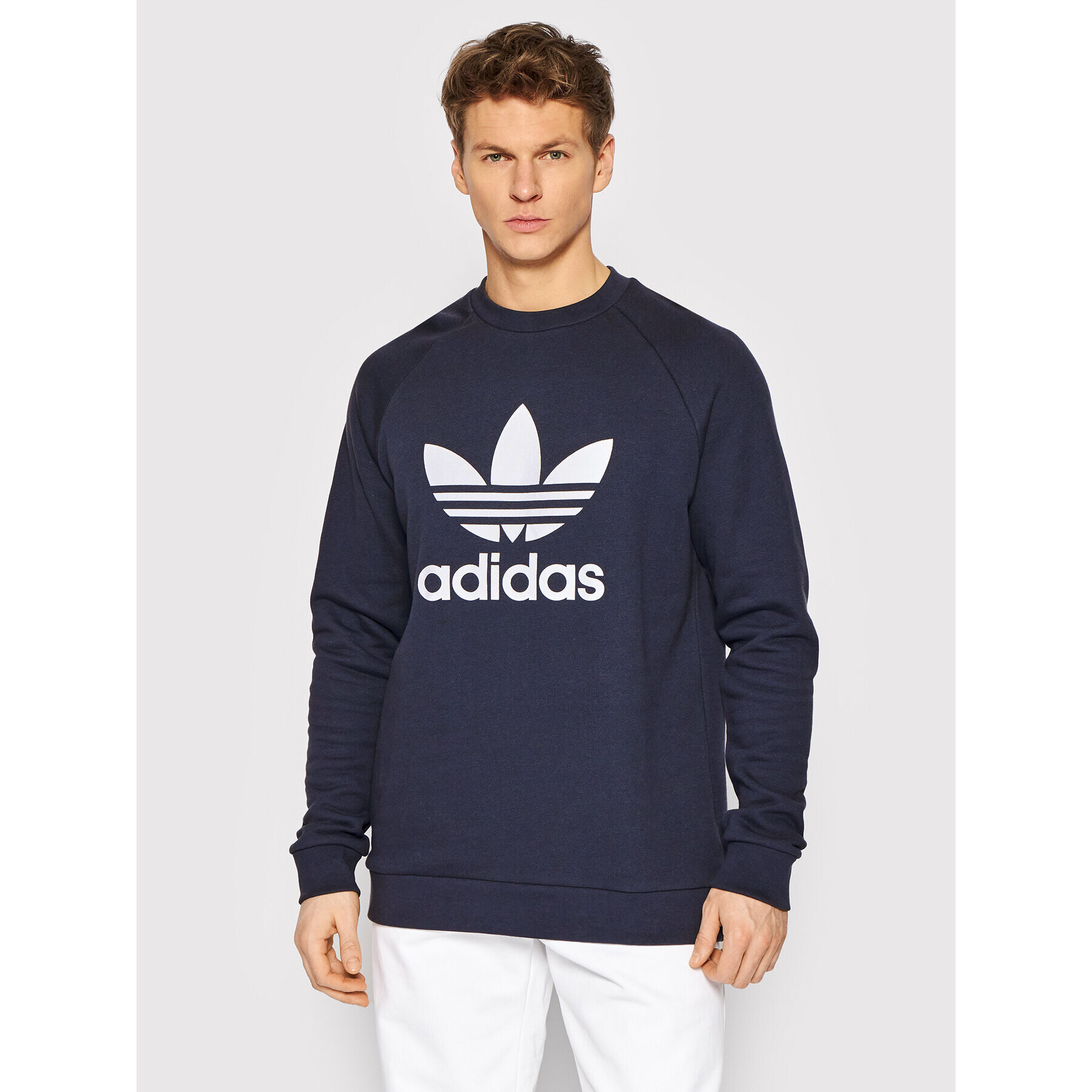 adidas Bluză adicolor Classics Trefoil HE9490 Bleumarin Regular Fit - Pled.ro