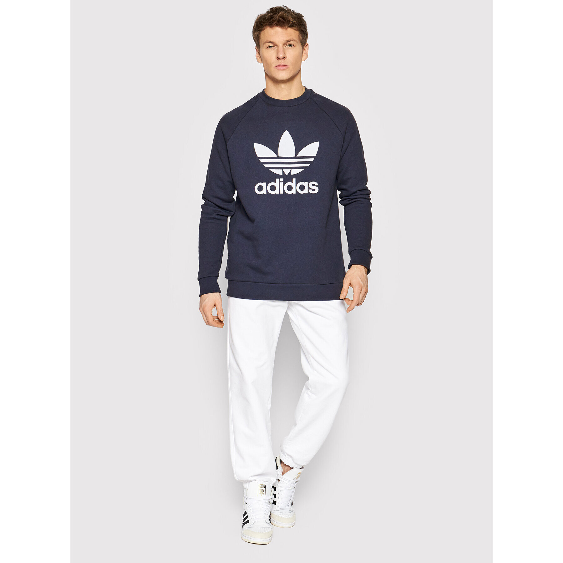 adidas Bluză adicolor Classics Trefoil HE9490 Bleumarin Regular Fit - Pled.ro