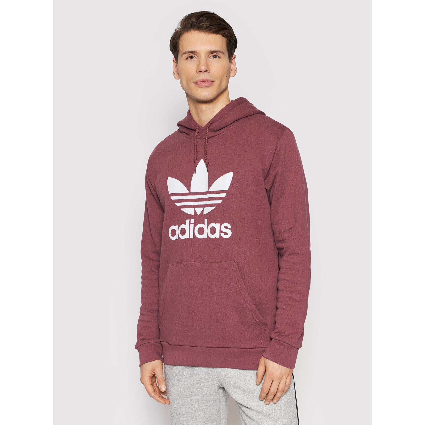 adidas Bluză adicolor Classics Trefoil HE9498 Vișiniu Regular Fit - Pled.ro