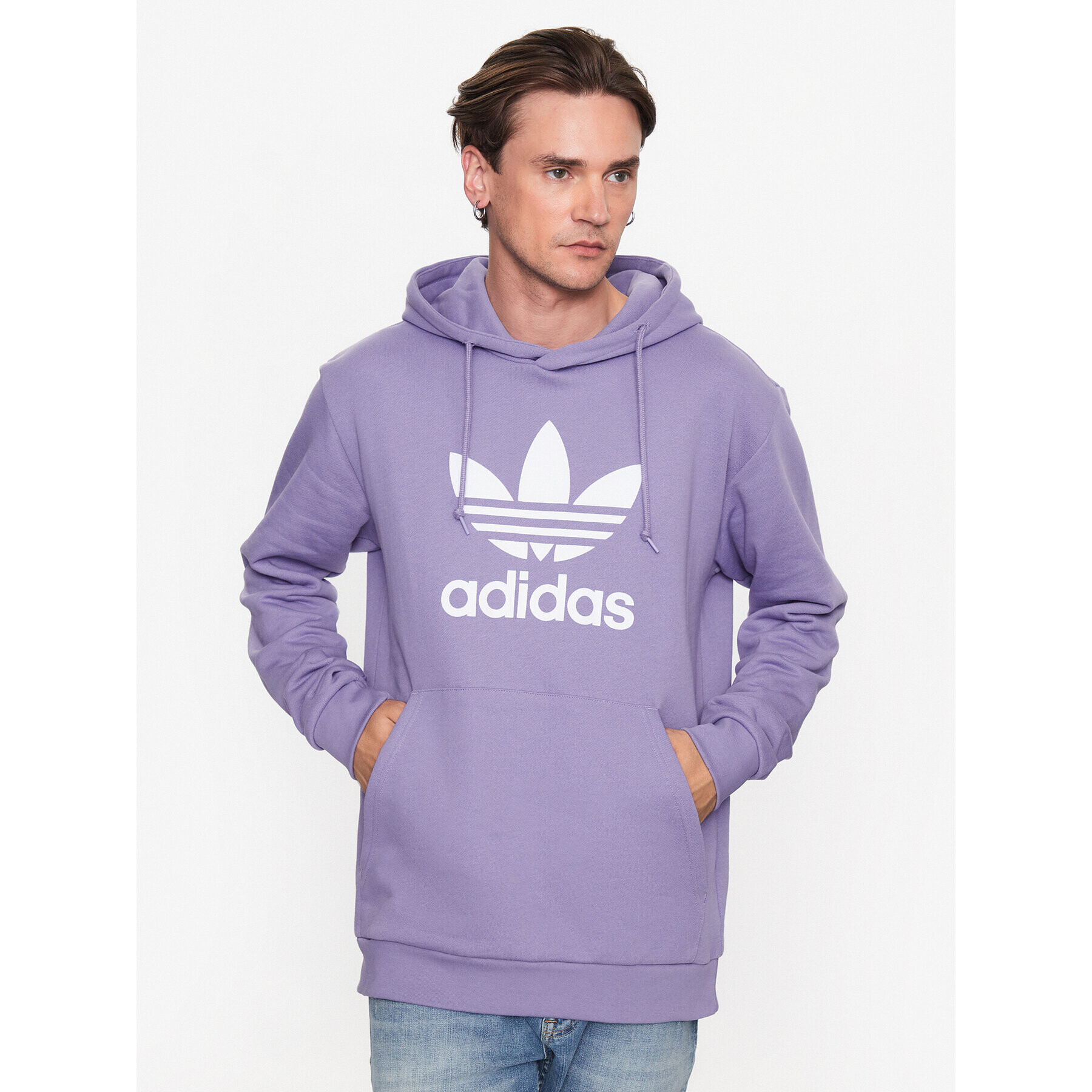 adidas Bluză Adicolor Classics Trefoil Hoodie IA4881 Violet Regular Fit - Pled.ro