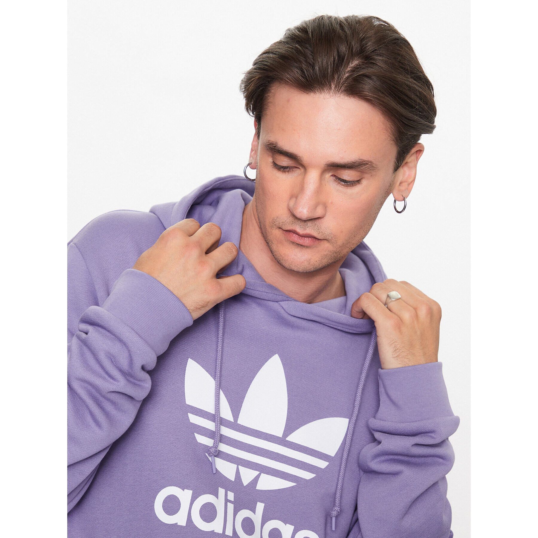 adidas Bluză Adicolor Classics Trefoil Hoodie IA4881 Violet Regular Fit - Pled.ro