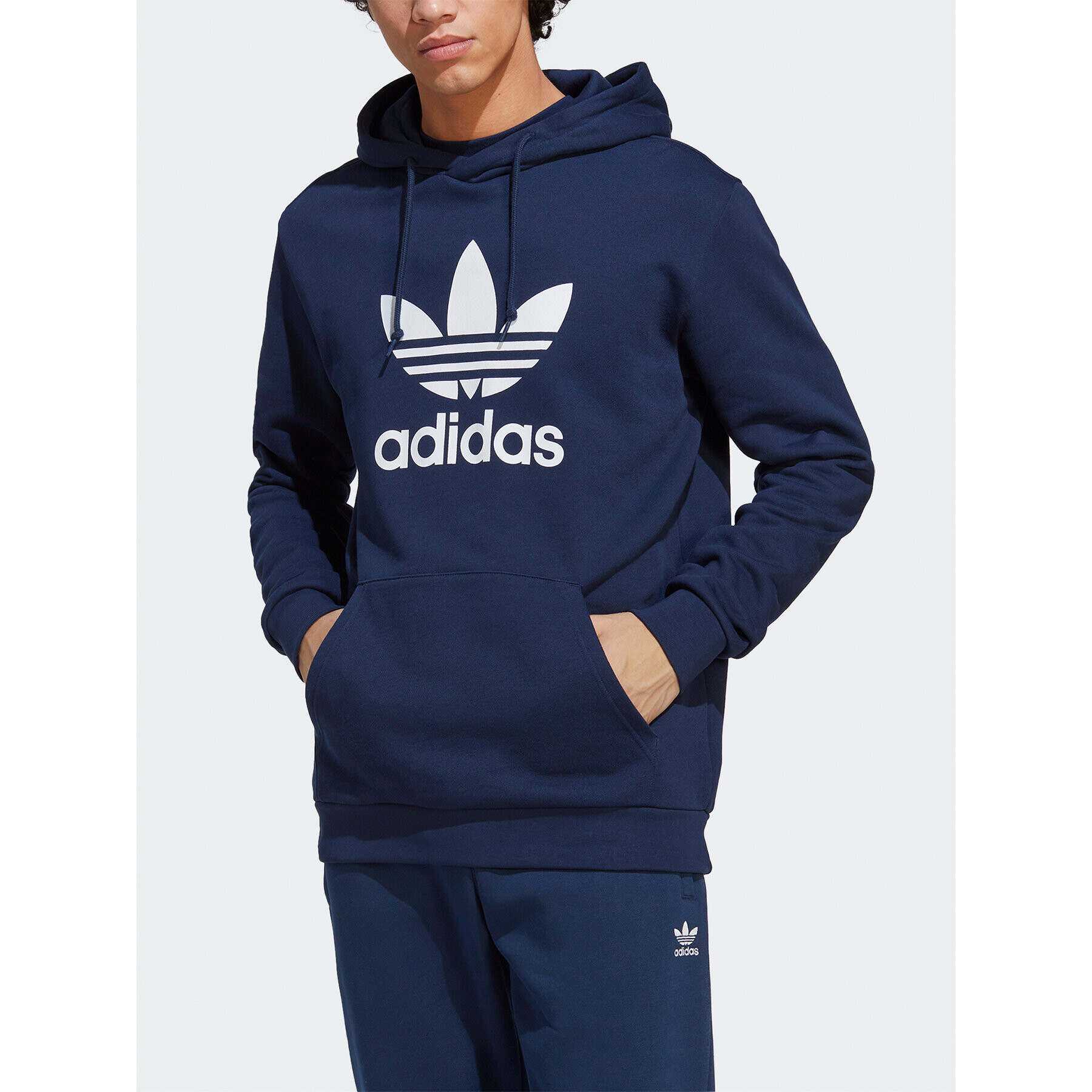 adidas Bluză adicolor Classics Trefoil Hoodie IA4886 Bleumarin Regular Fit - Pled.ro