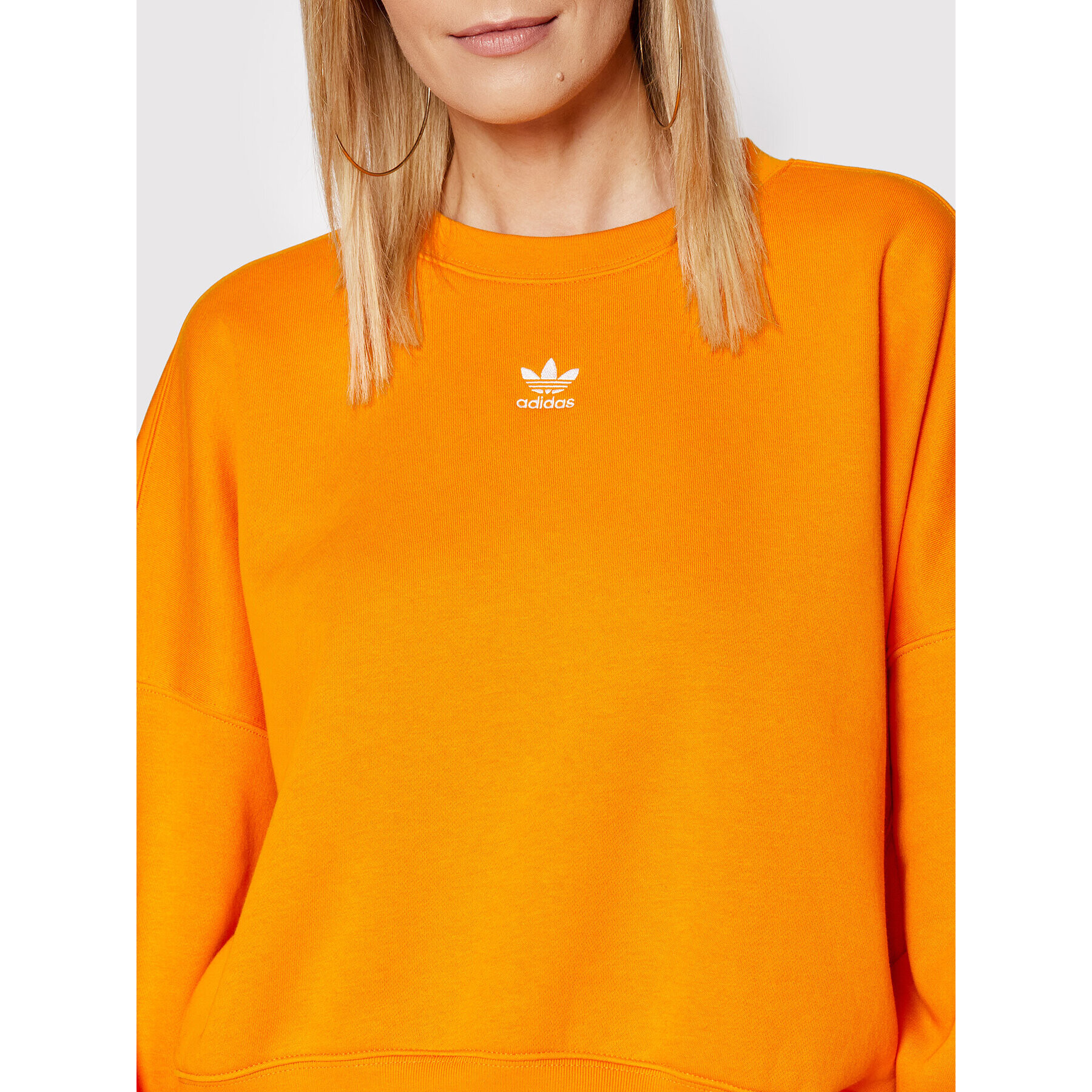 adidas Bluză adicolor Essentials Fleece HF7477 Portocaliu Relaxed Fit - Pled.ro