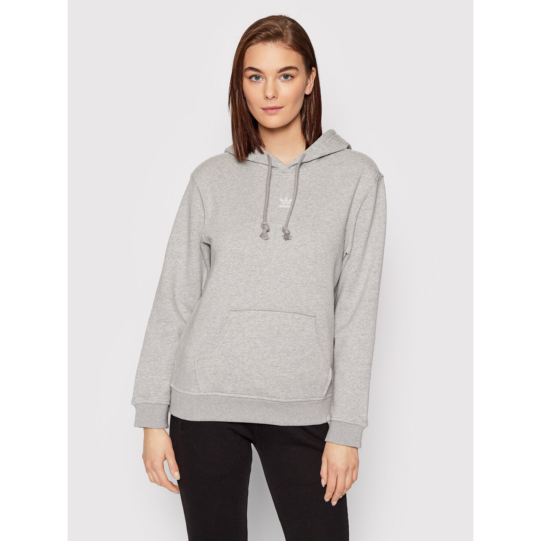 adidas Bluză adicolor Essentials Fleece HF7504 Gri Regular Fit - Pled.ro