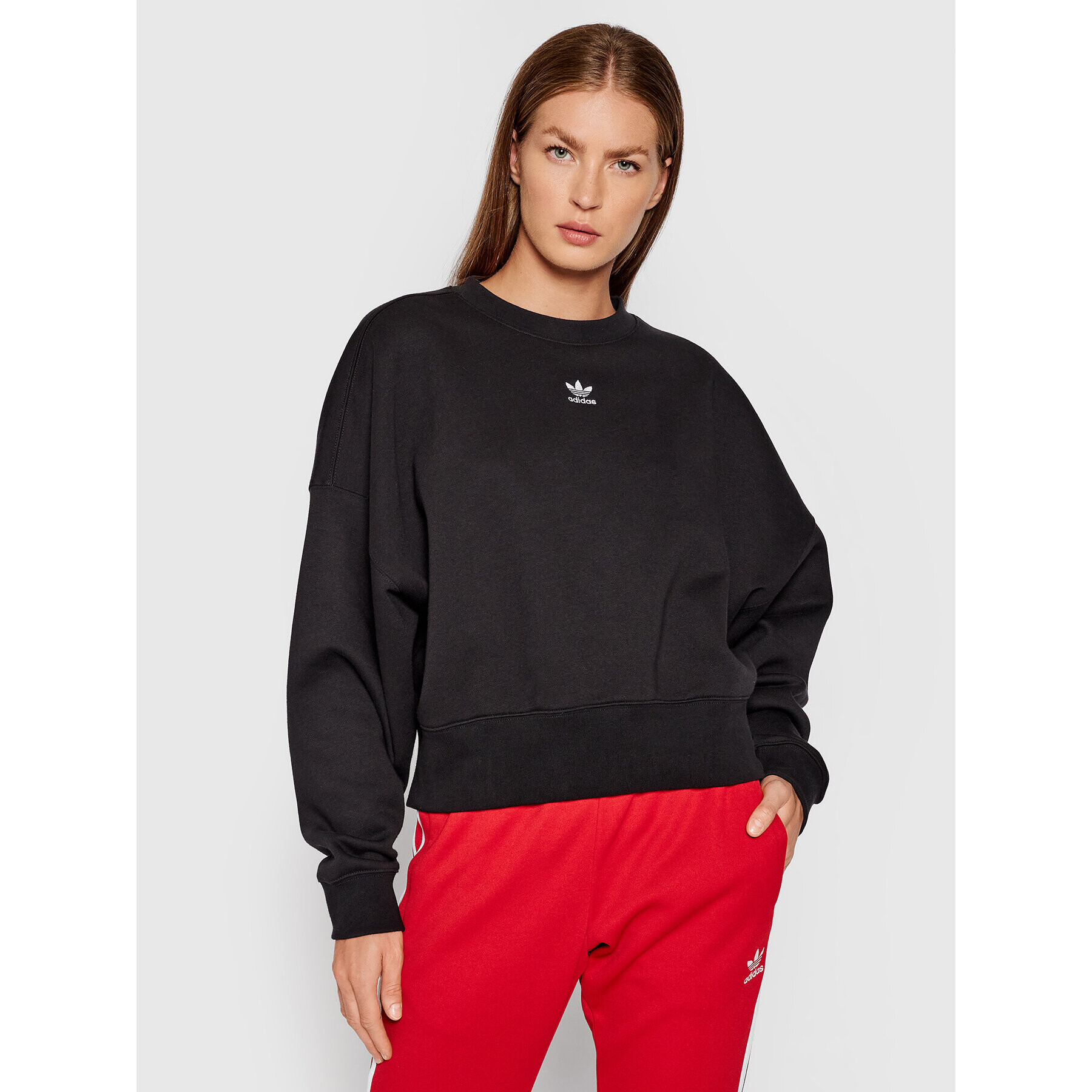 adidas Bluză adicolor Essentials H06660 Negru Relaxed Fit - Pled.ro