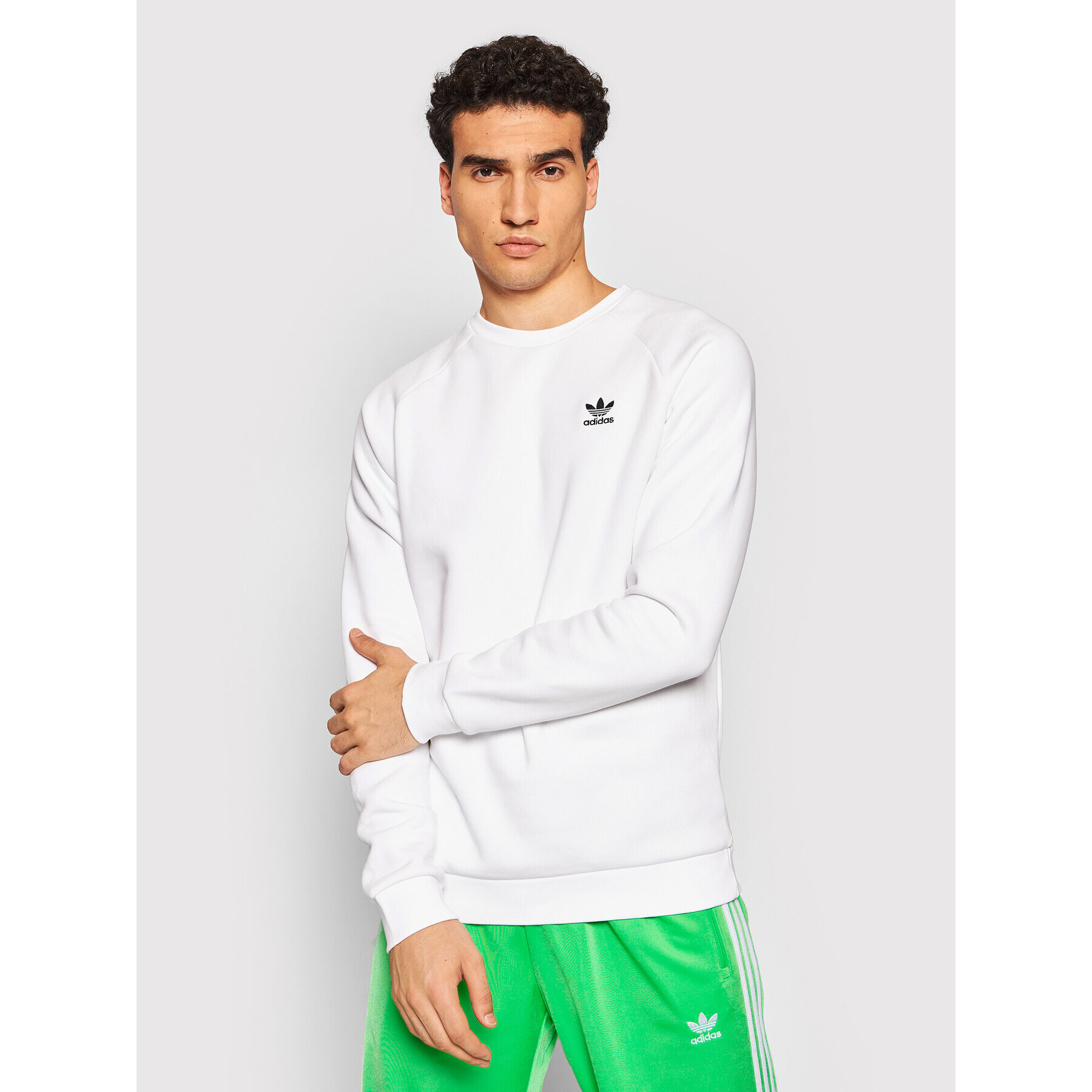 adidas Bluză adicolor Essentials Trefoil H34644 Alb Regular Fit - Pled.ro