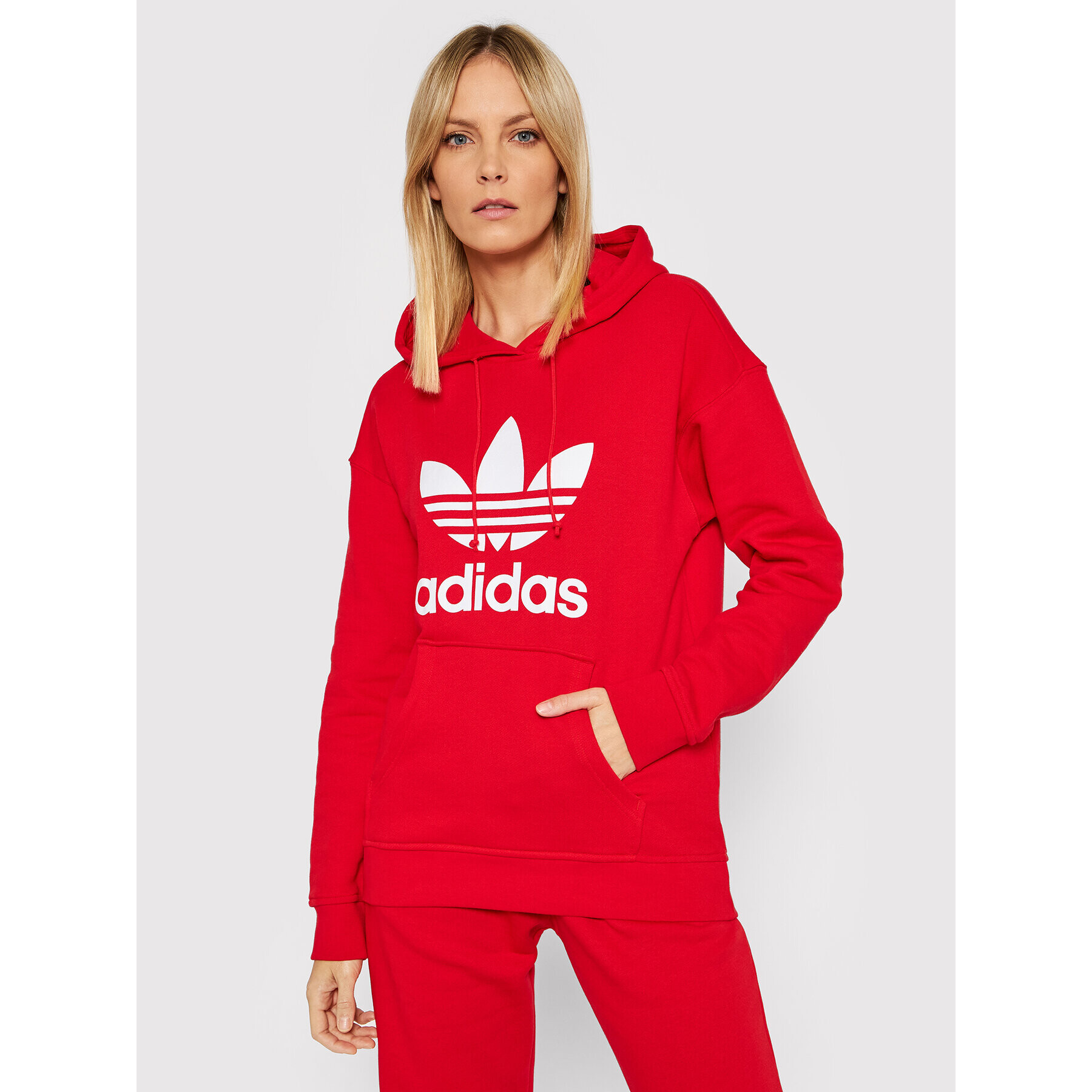 adidas Bluză adicolor Trefoil HE6953 Roșu Regular Fit - Pled.ro