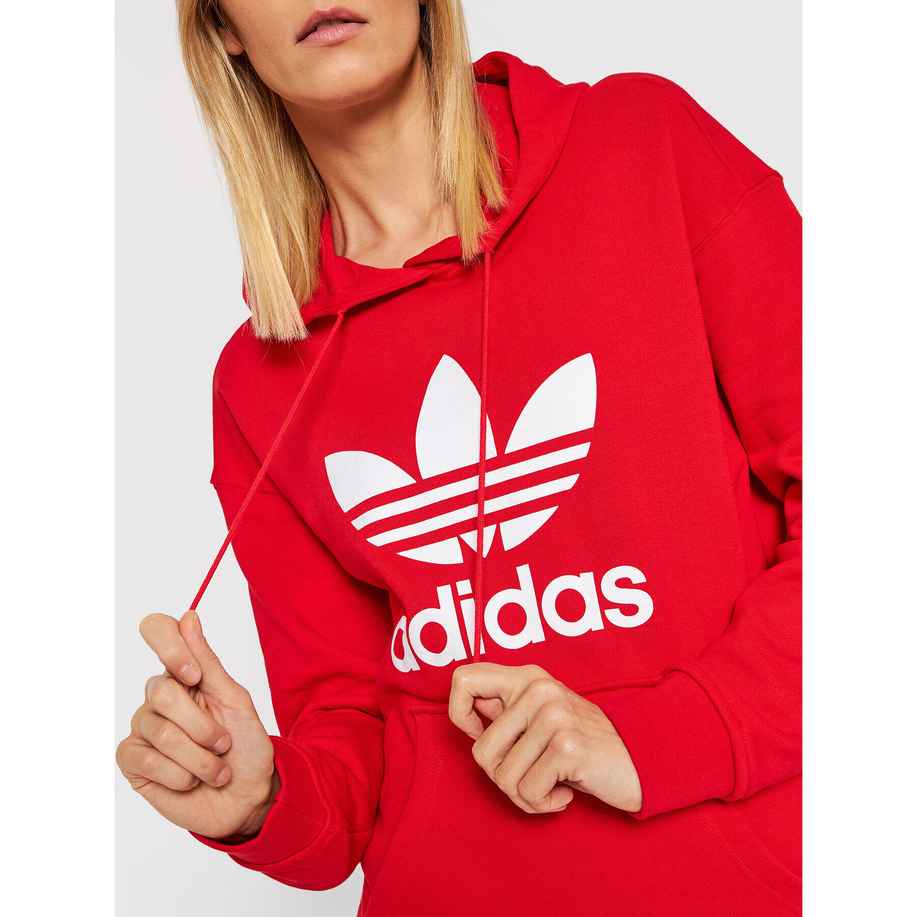 adidas Bluză adicolor Trefoil HE6953 Roșu Regular Fit - Pled.ro