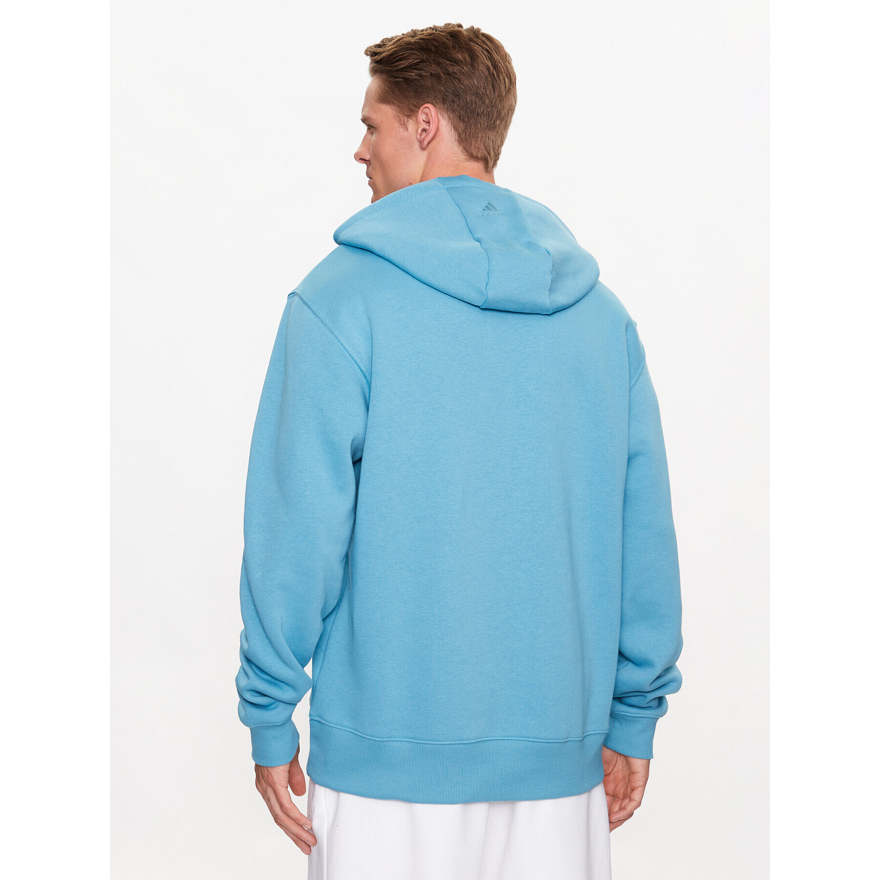 adidas Bluză All SZN Fleece Graphic Hoodie IC9778 Albastru Loose Fit - Pled.ro