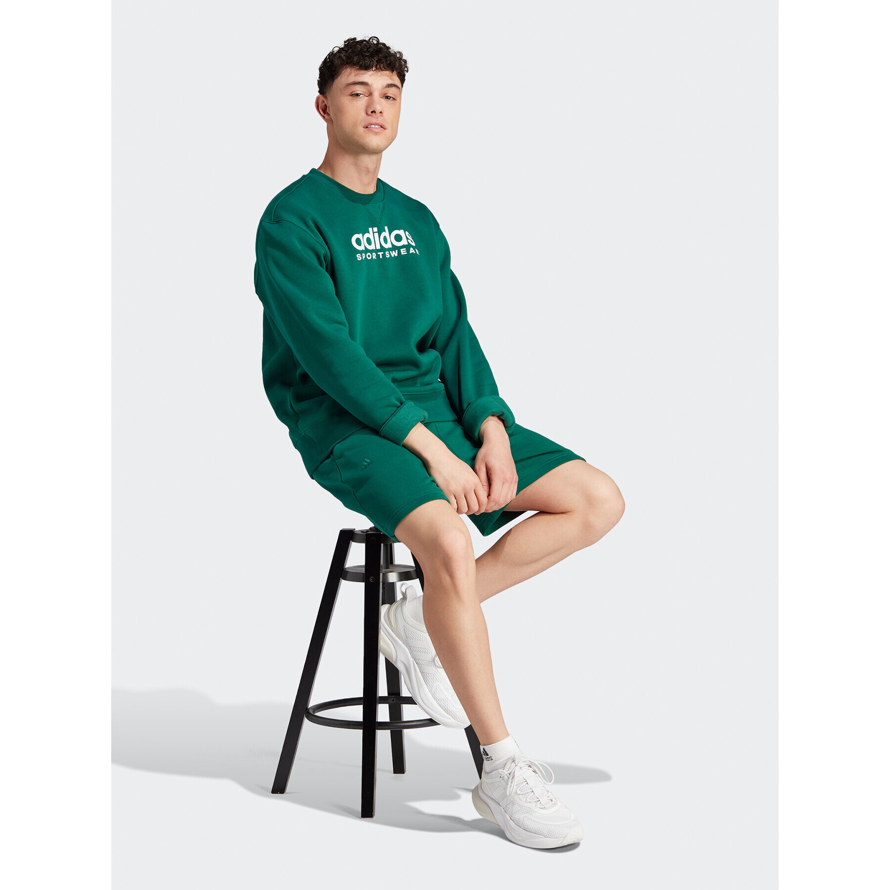 adidas Bluză All SZN Fleece Graphic IJ9440 Verde Loose Fit - Pled.ro