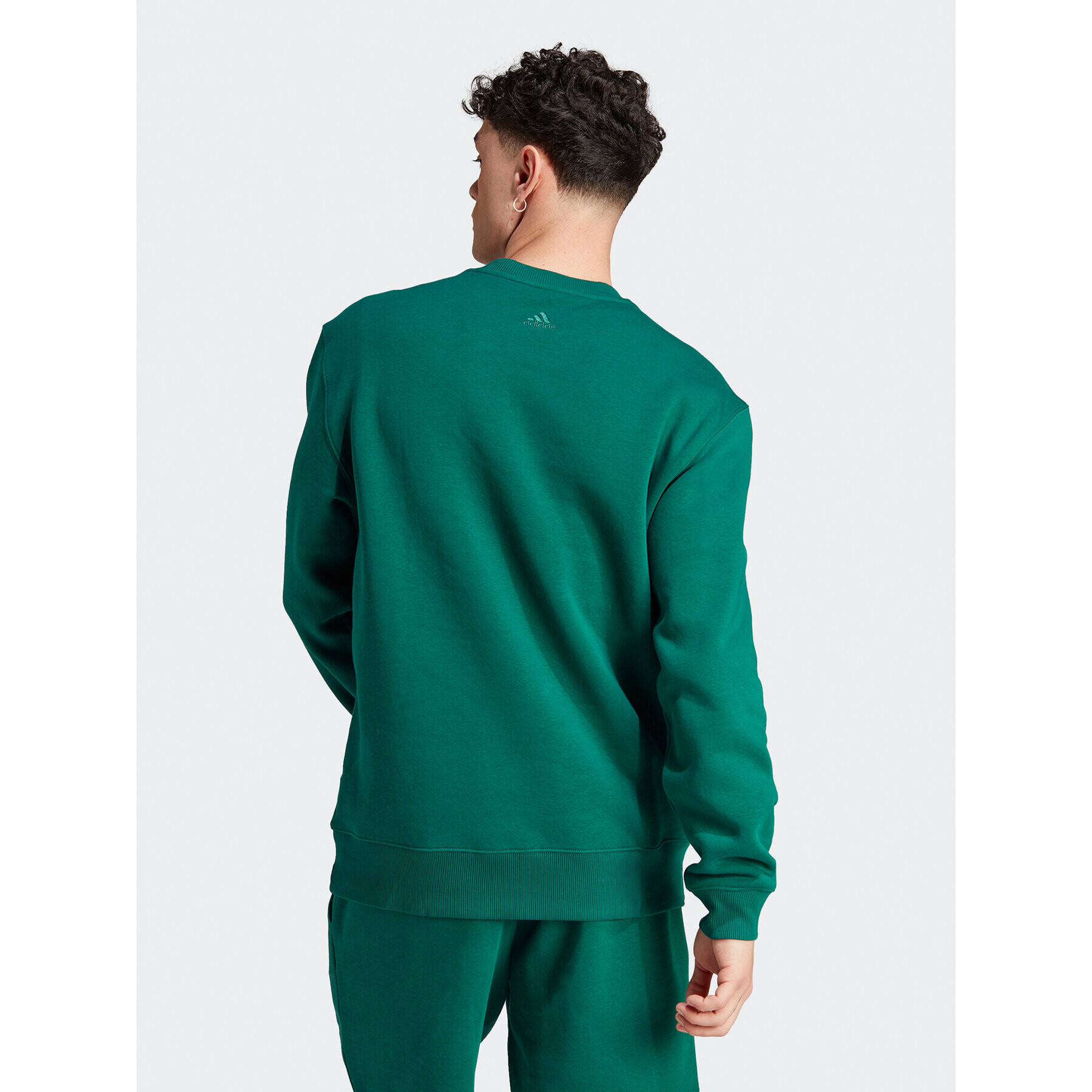 adidas Bluză All SZN Fleece Graphic IJ9440 Verde Loose Fit - Pled.ro