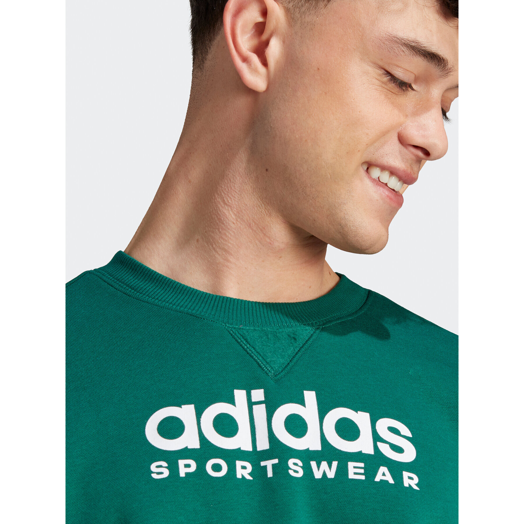 adidas Bluză All SZN Fleece Graphic IJ9440 Verde Loose Fit - Pled.ro