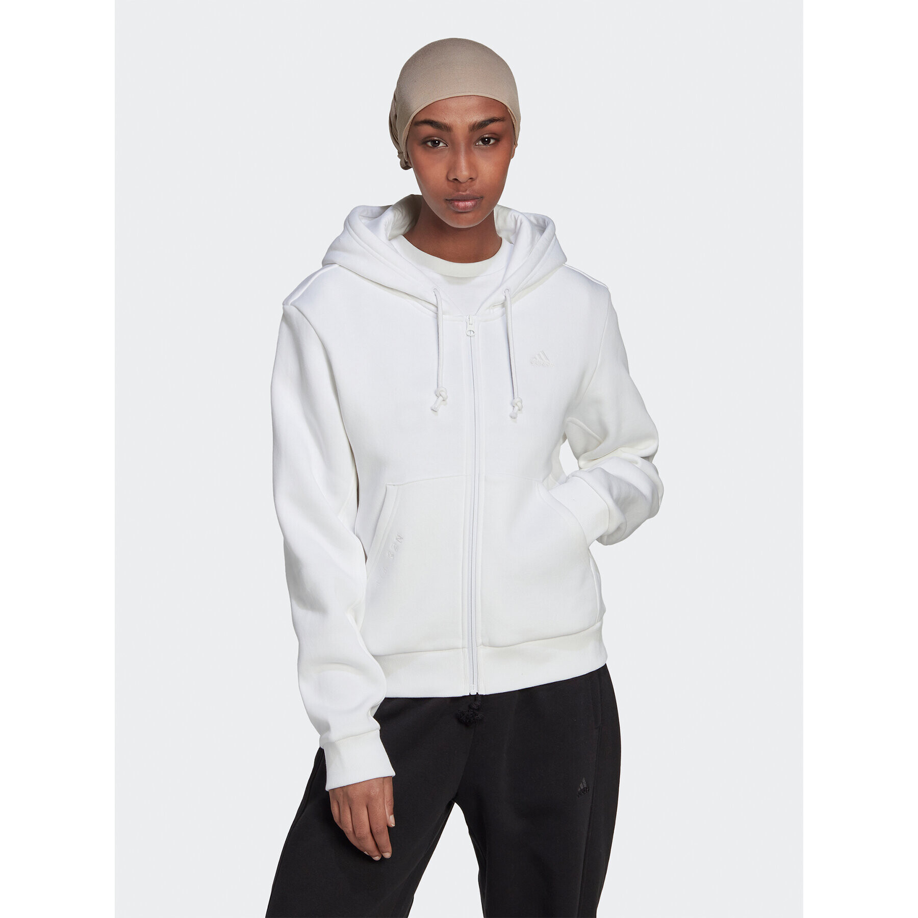 adidas Bluză ALL SZN Fleece HJ8008 Alb Regular Fit - Pled.ro