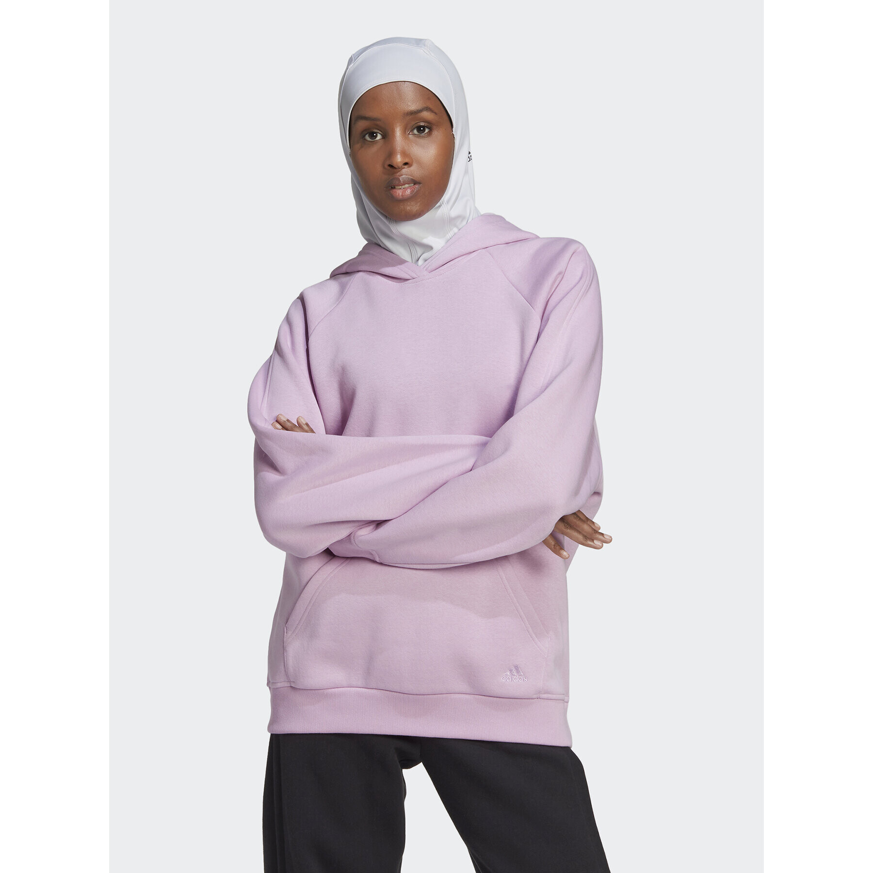 adidas Bluză ALL SZN Fleece HN4214 Roz Loose Fit - Pled.ro