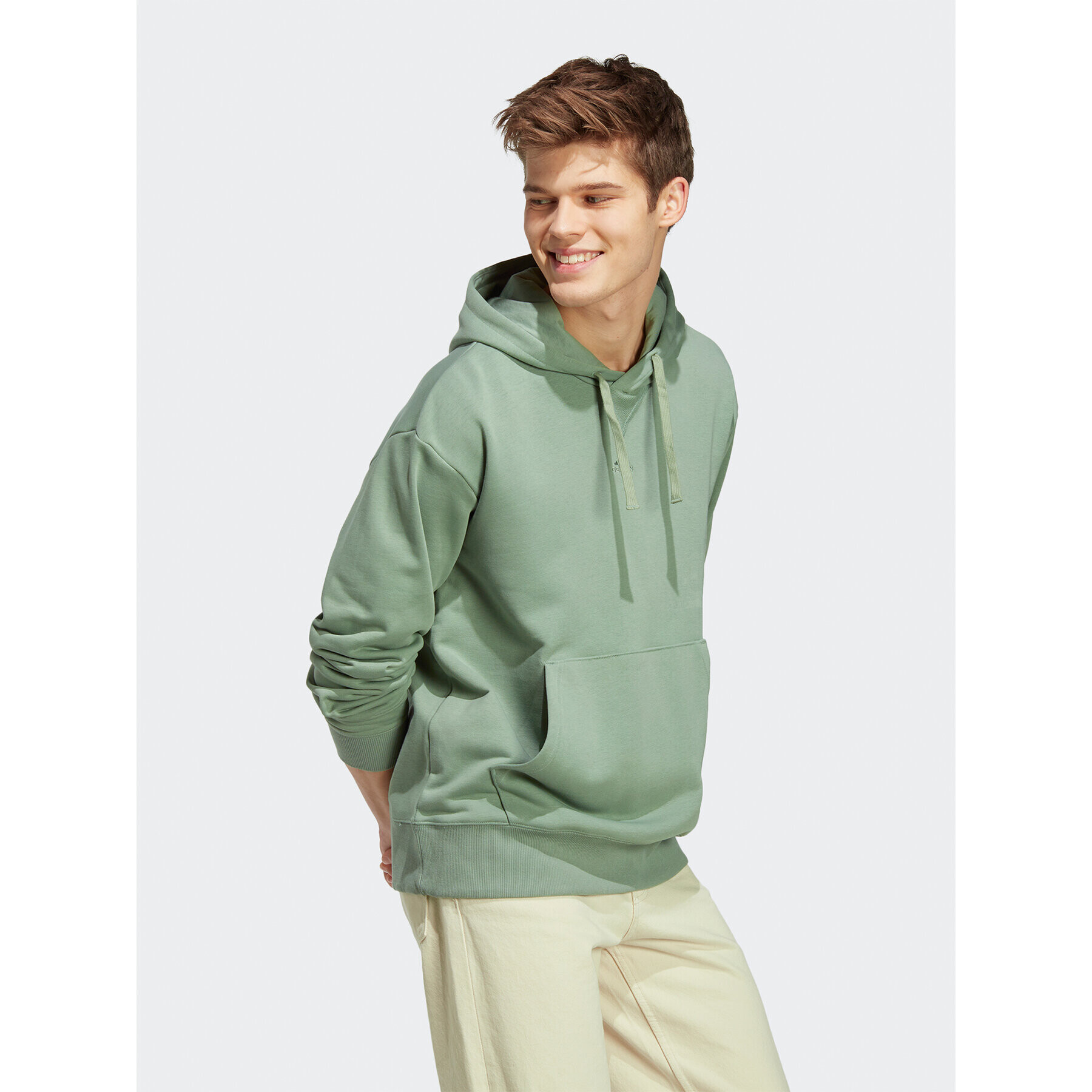 adidas Bluză ALL SZN French Terry Hoodie IC9765 Verde Loose Fit - Pled.ro