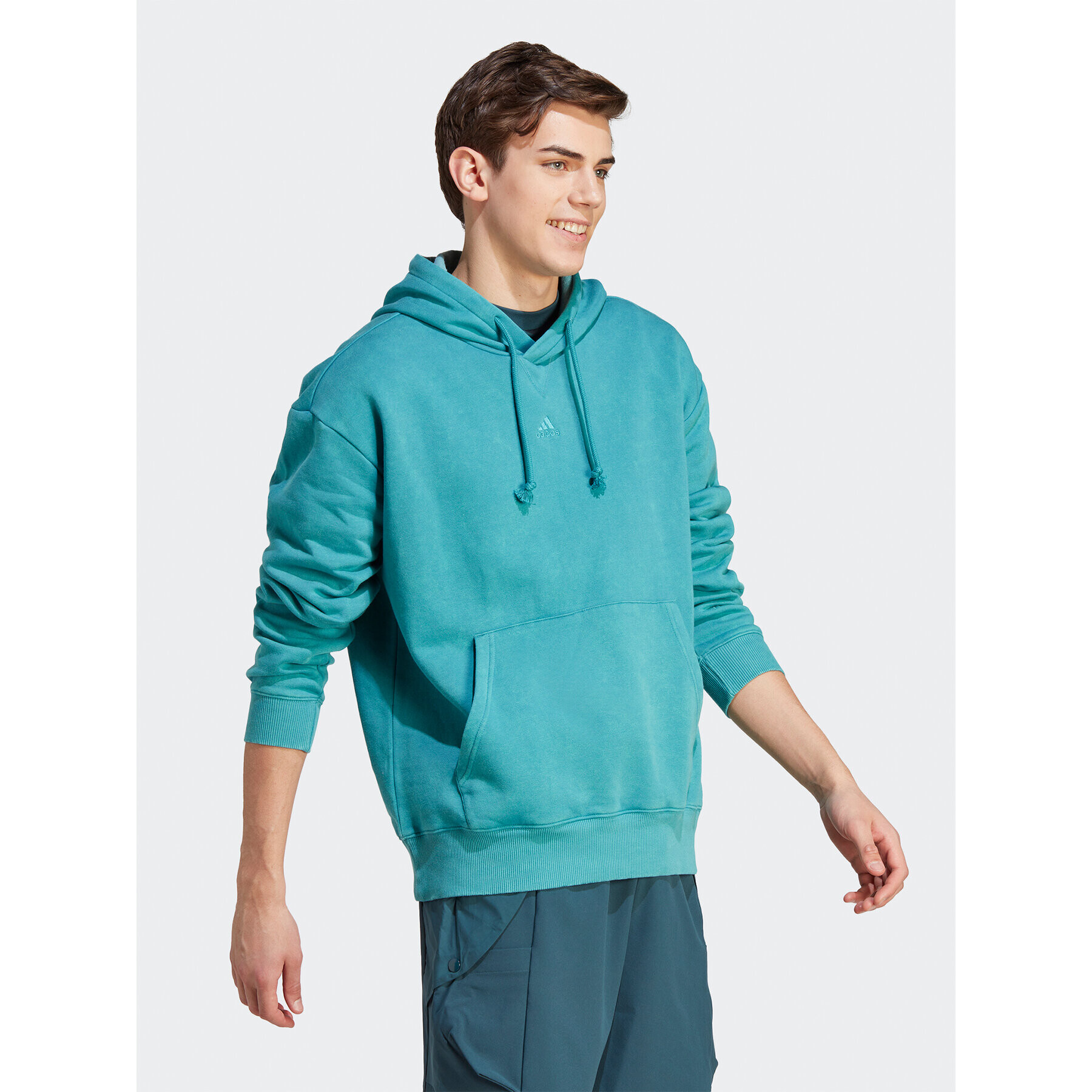 adidas Bluză ALL SZN Garment-Wash IB4074 Albastru Loose Fit - Pled.ro