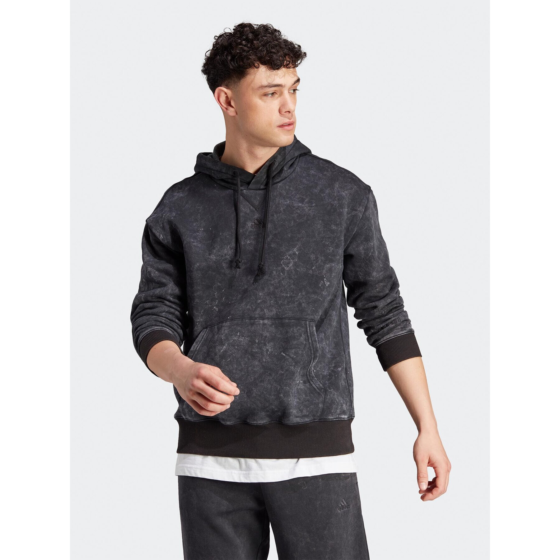 adidas Bluză ALL SZN Garment-Wash IJ6929 Negru Loose Fit - Pled.ro