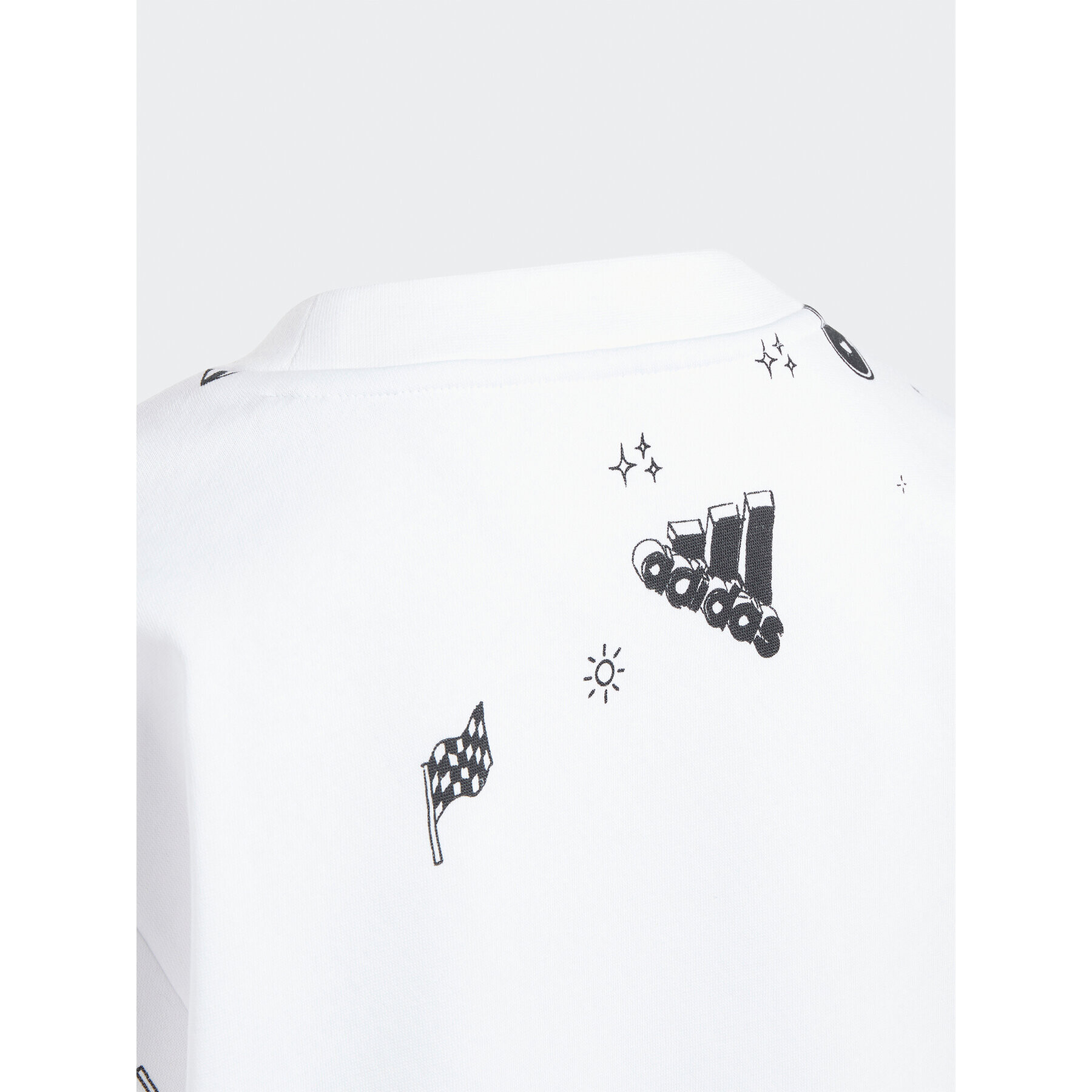 adidas Bluză Brand Love Allover Print IA1575 Alb Loose Fit - Pled.ro