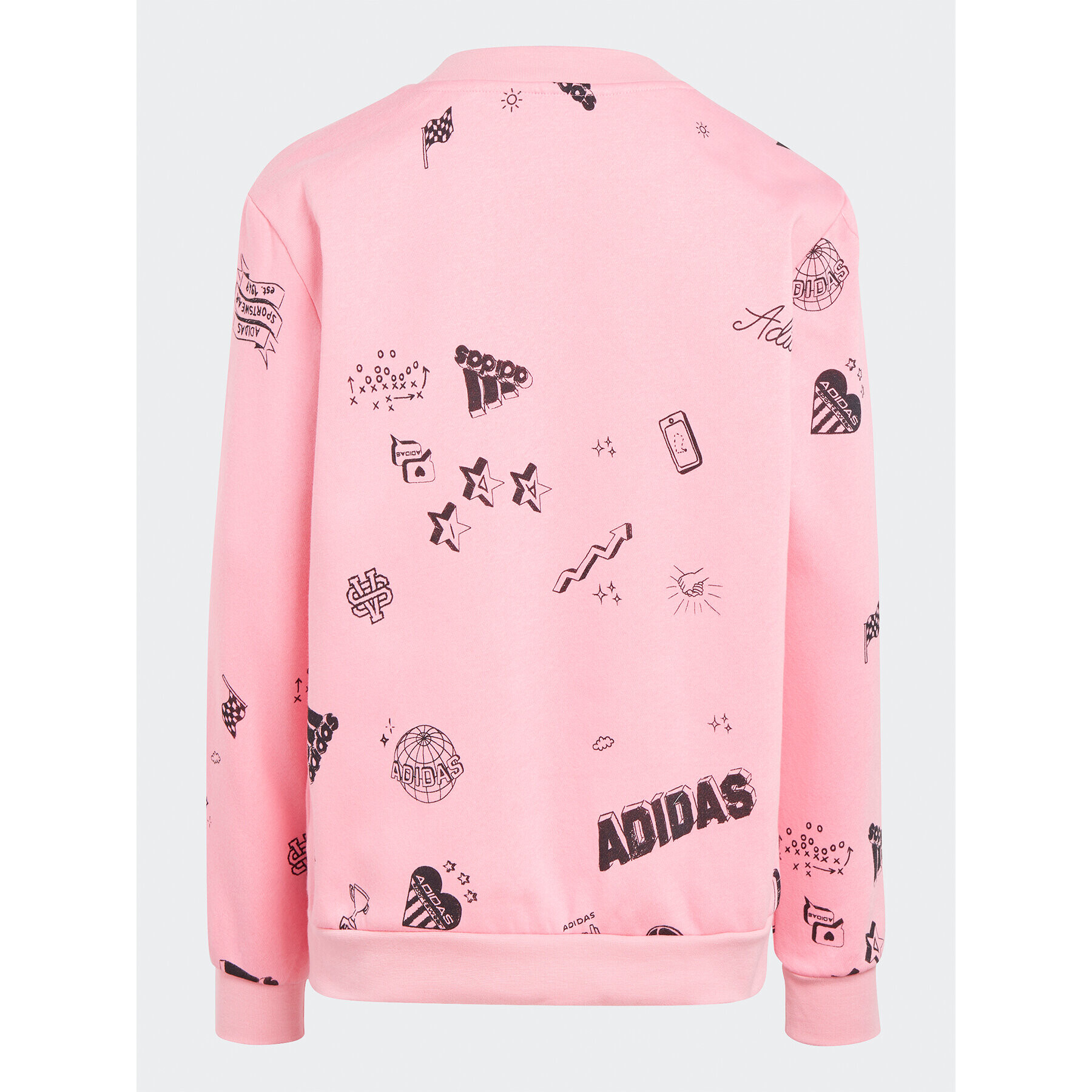 adidas Bluză Brand Love Allover Print IA1576 Roz Loose Fit - Pled.ro