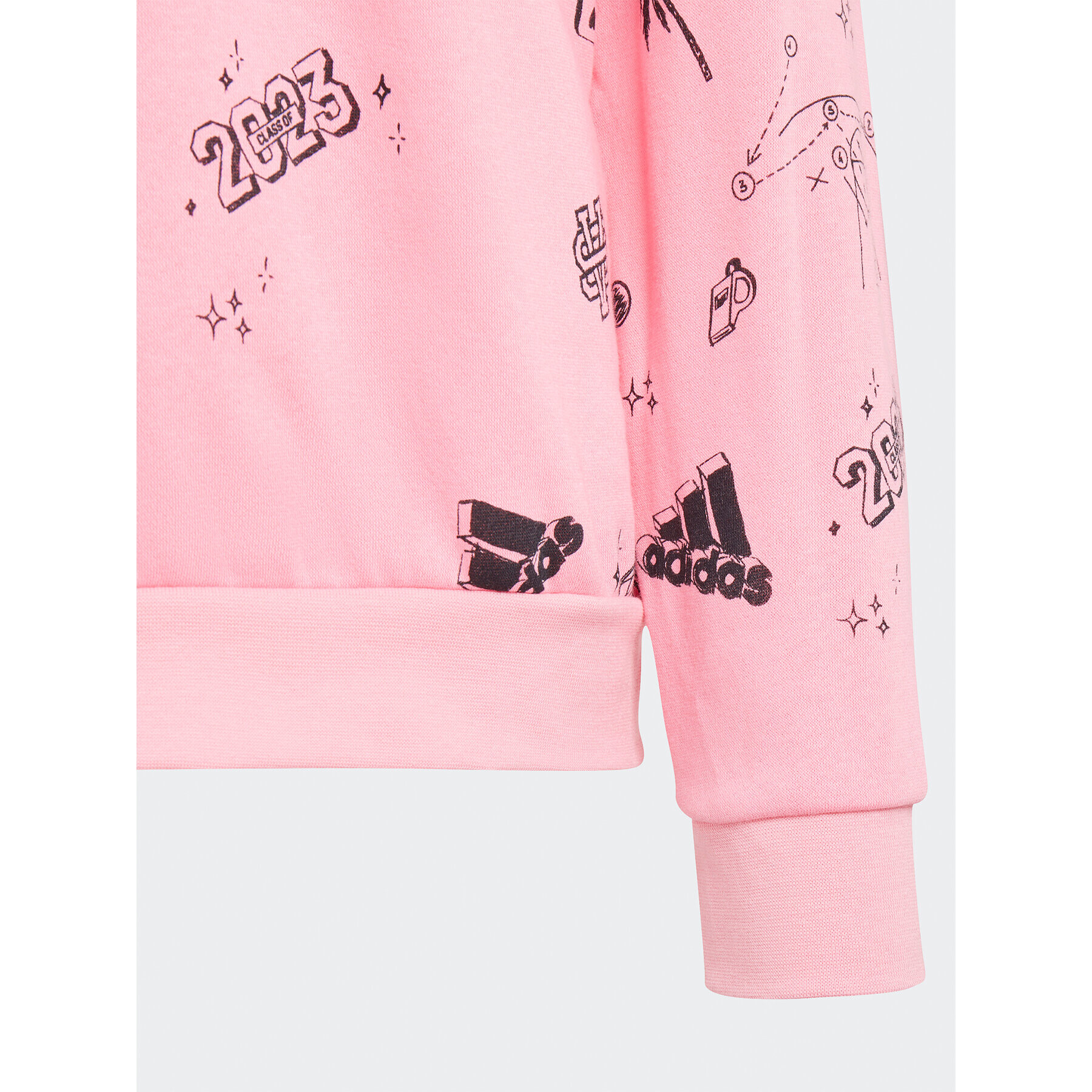 adidas Bluză Brand Love Allover Print IA1576 Roz Loose Fit - Pled.ro