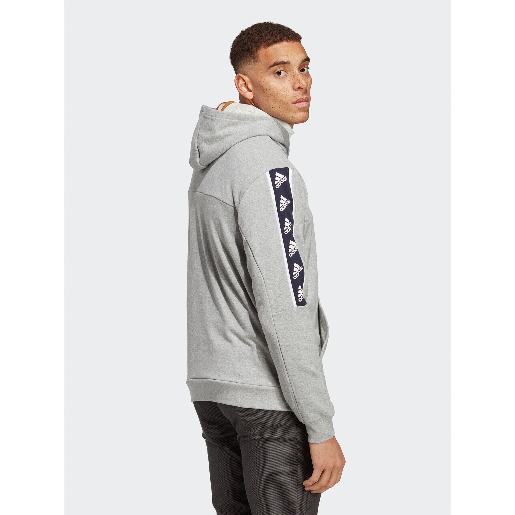 adidas Bluză Brandlove Hoodie IC6791 Gri Regular Fit - Pled.ro