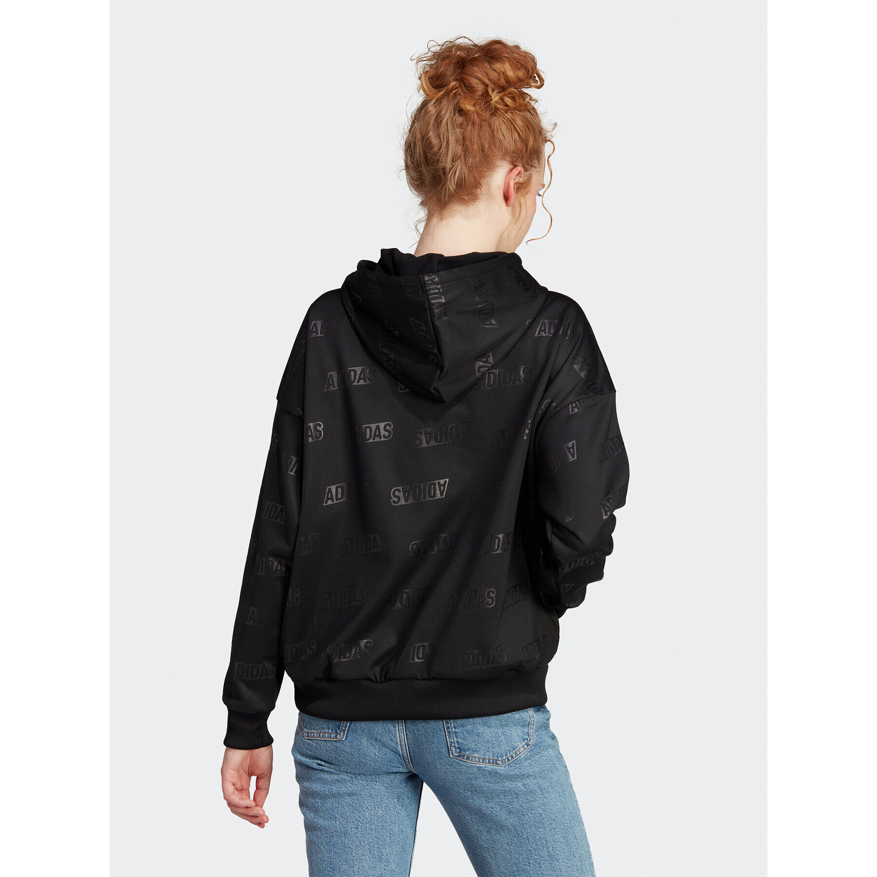 adidas Bluză Embossed Monogram IM2586 Negru Loose Fit - Pled.ro