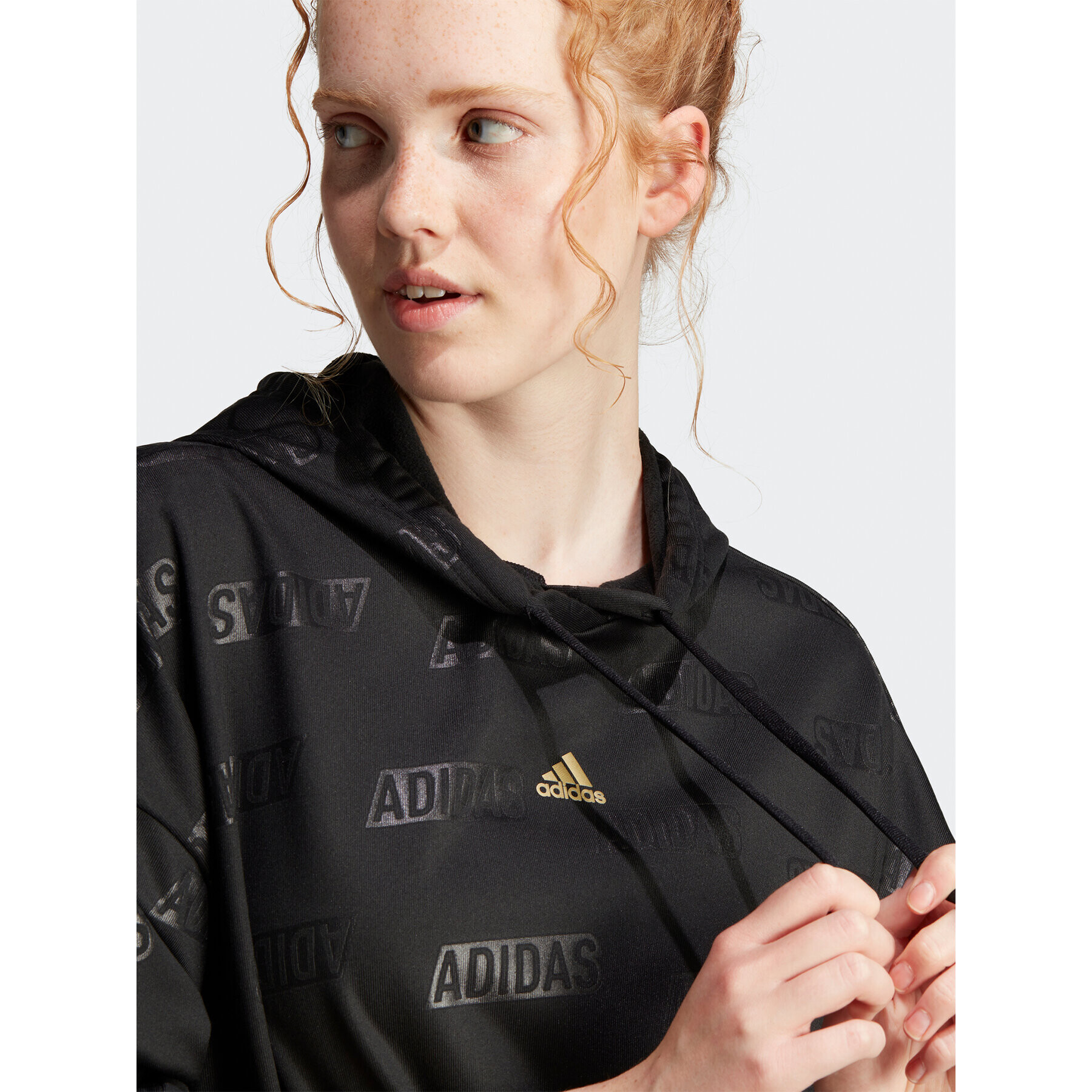 adidas Bluză Embossed Monogram IM2586 Negru Loose Fit - Pled.ro