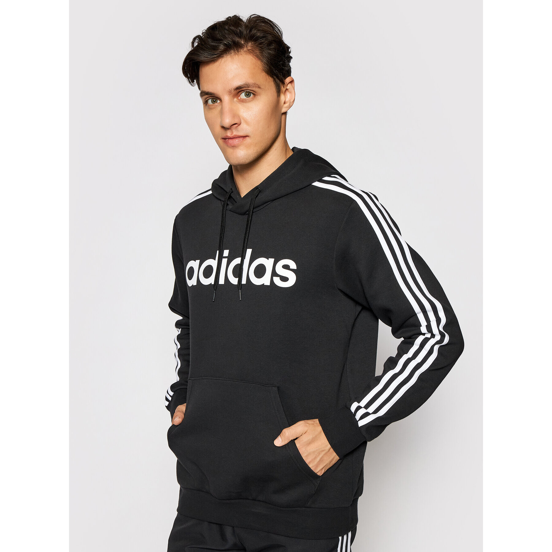 adidas Performance adidas Bluză Essentials 3-Stripes DQ3096 Negru Regular Fit - Pled.ro