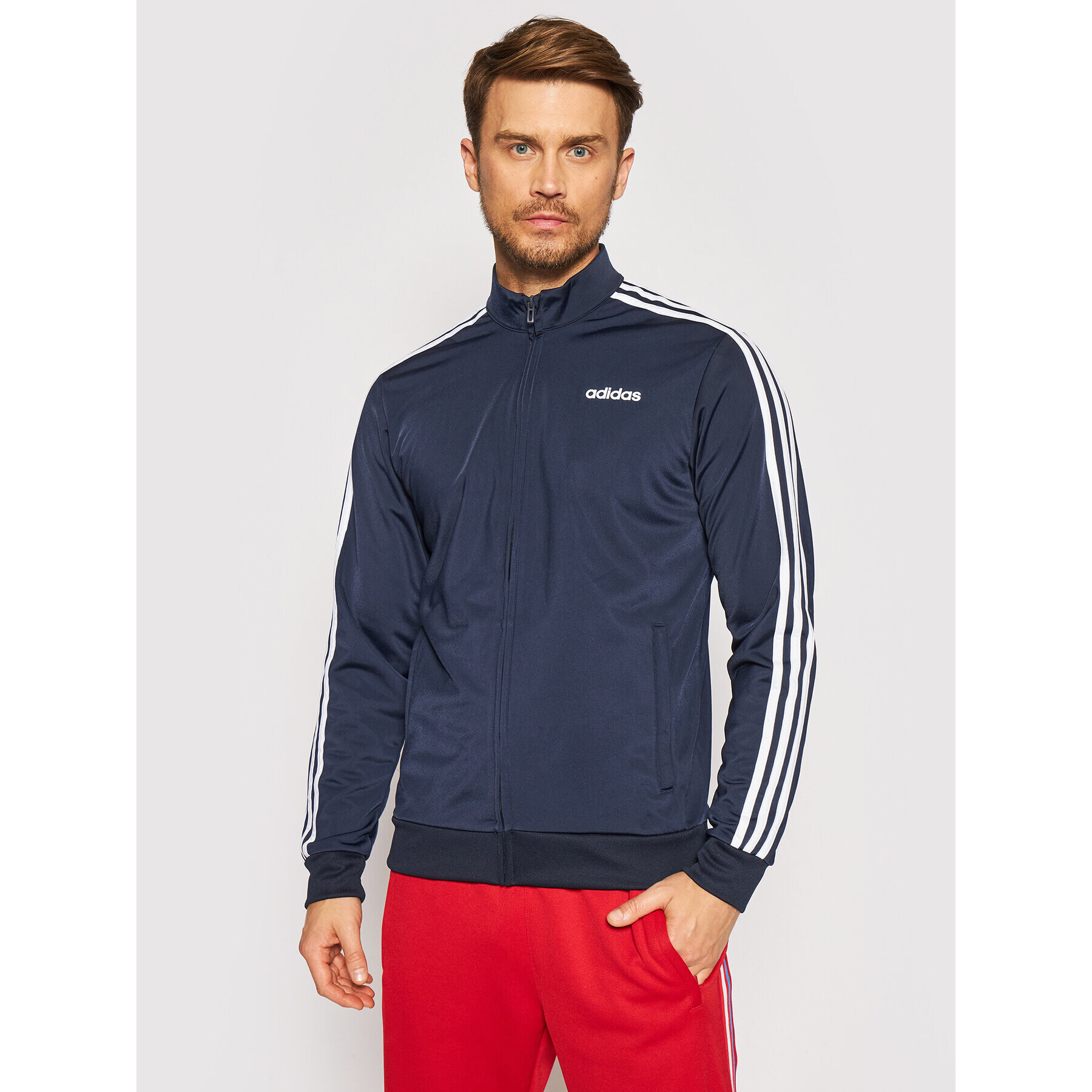 adidas Bluză Essentials 3-Stripes Tricot DU0445 Bleumarin Regular Fit - Pled.ro