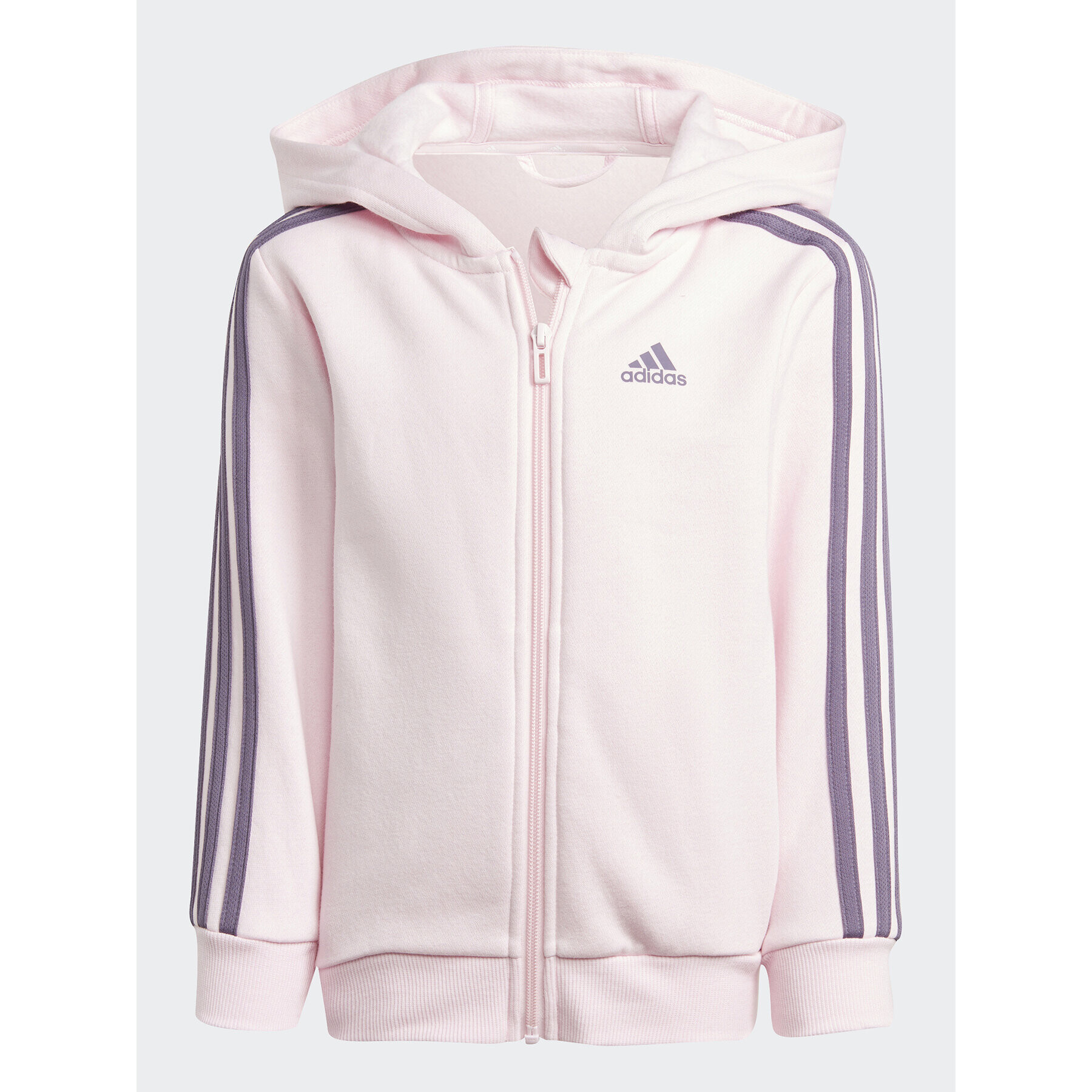 adidas Bluză Essentials 3-Stripes Zip IJ6353 Roz Regular Fit - Pled.ro