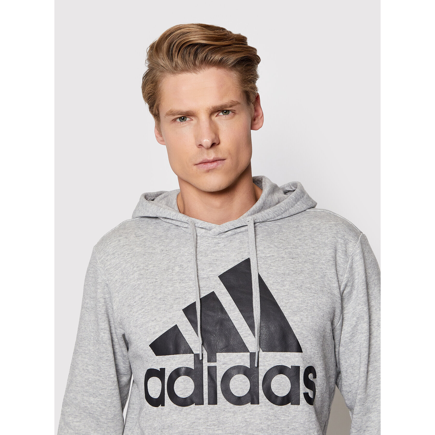 adidas Bluză Essentials Big Logo GK9541 Gri Regular Fit - Pled.ro