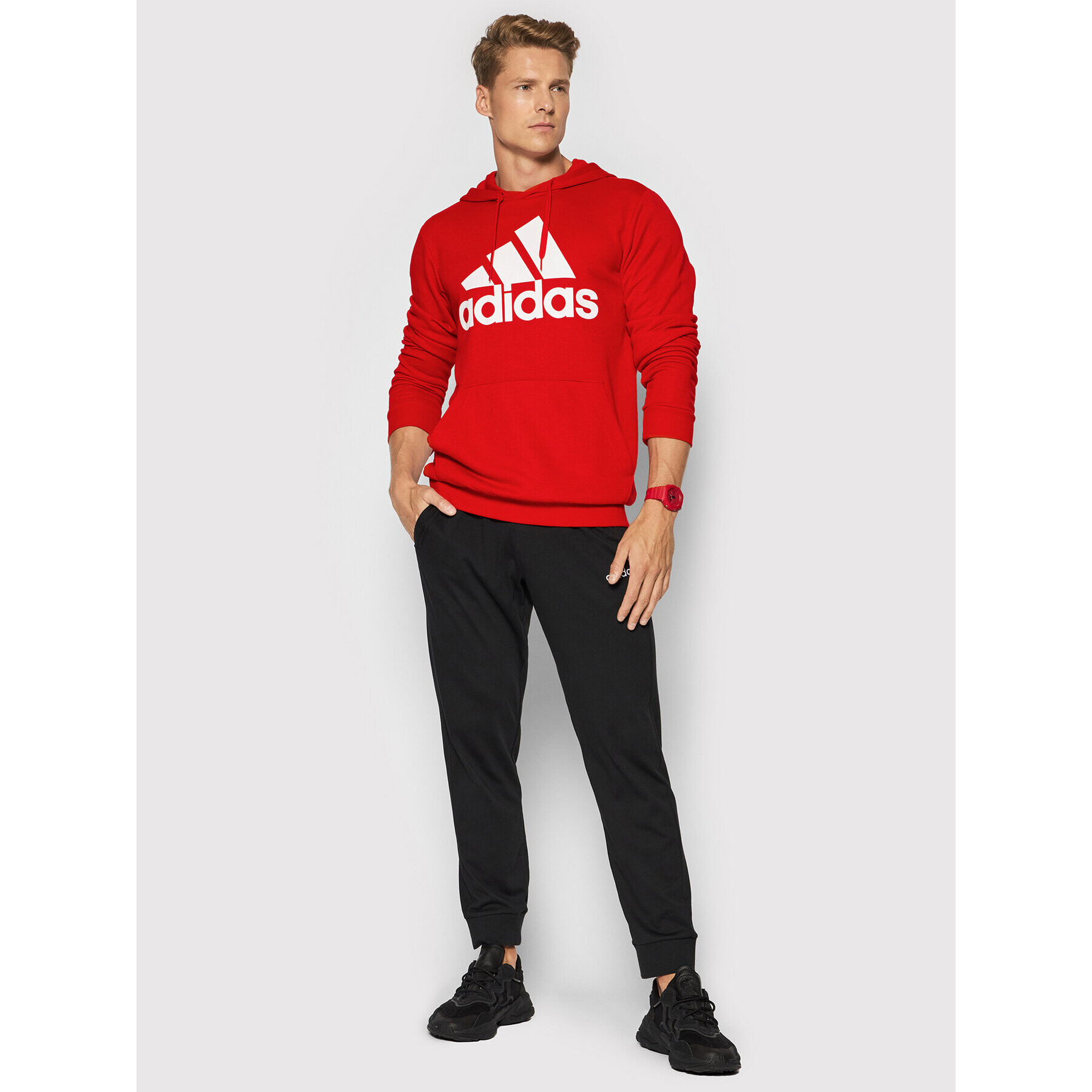 adidas Bluză Essentials Big Logo GV0249 Roșu Regular Fit - Pled.ro