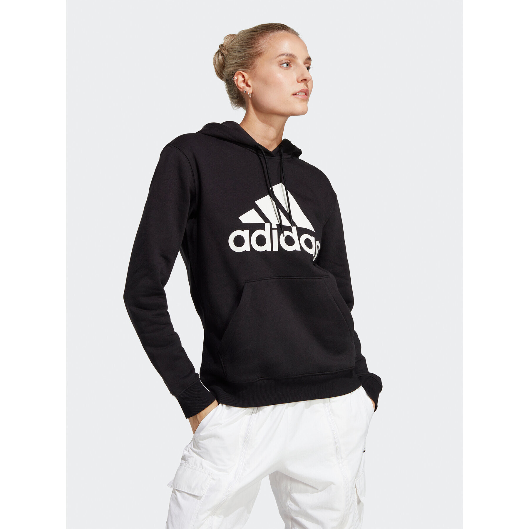 adidas Bluză Essentials Big Logo IB8813 Negru Regular Fit - Pled.ro