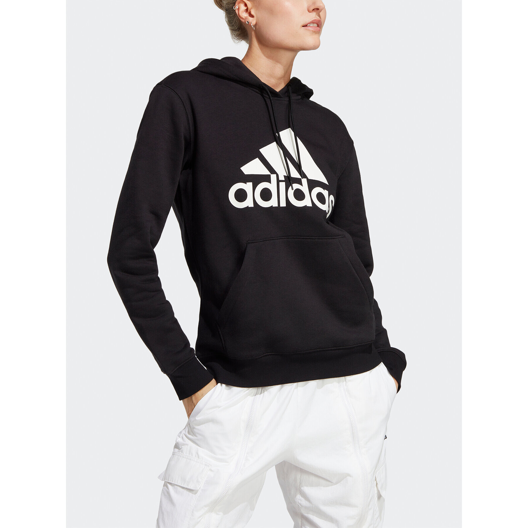 adidas Bluză Essentials Big Logo IB8813 Negru Regular Fit - Pled.ro