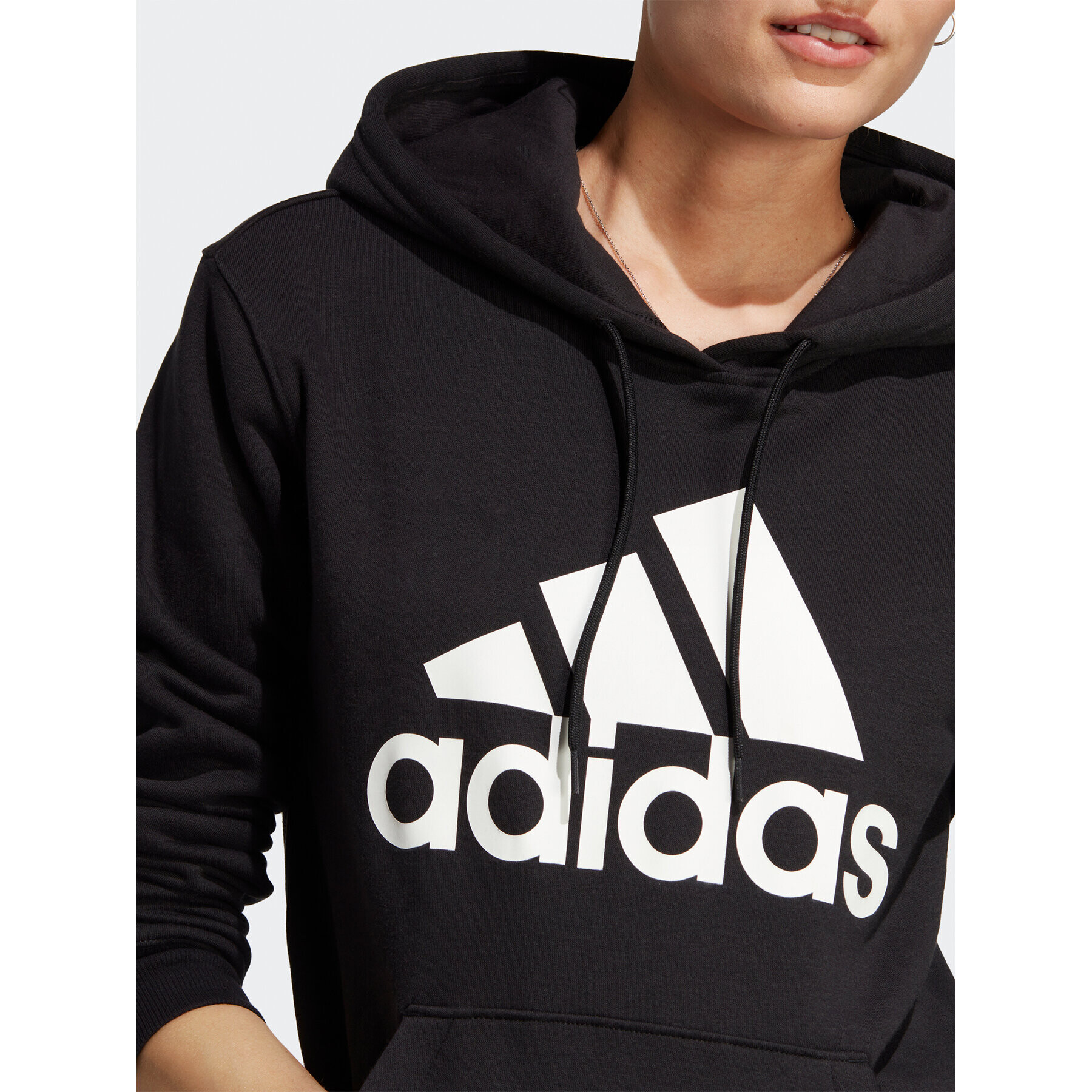 adidas Bluză Essentials Big Logo IB8813 Negru Regular Fit - Pled.ro