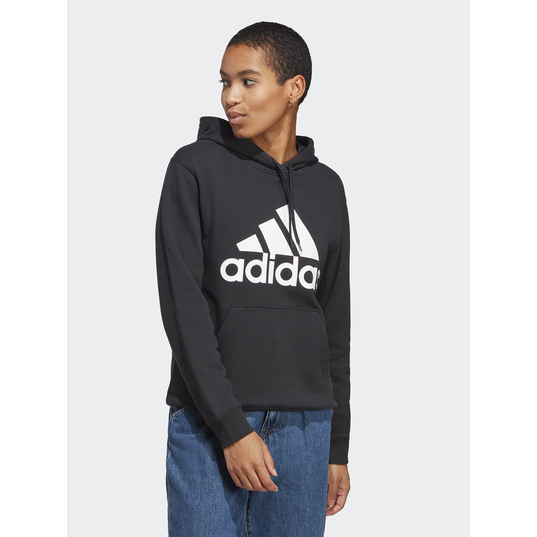 adidas Bluză Essentials Big Logo IC6895 Negru Regular Fit - Pled.ro