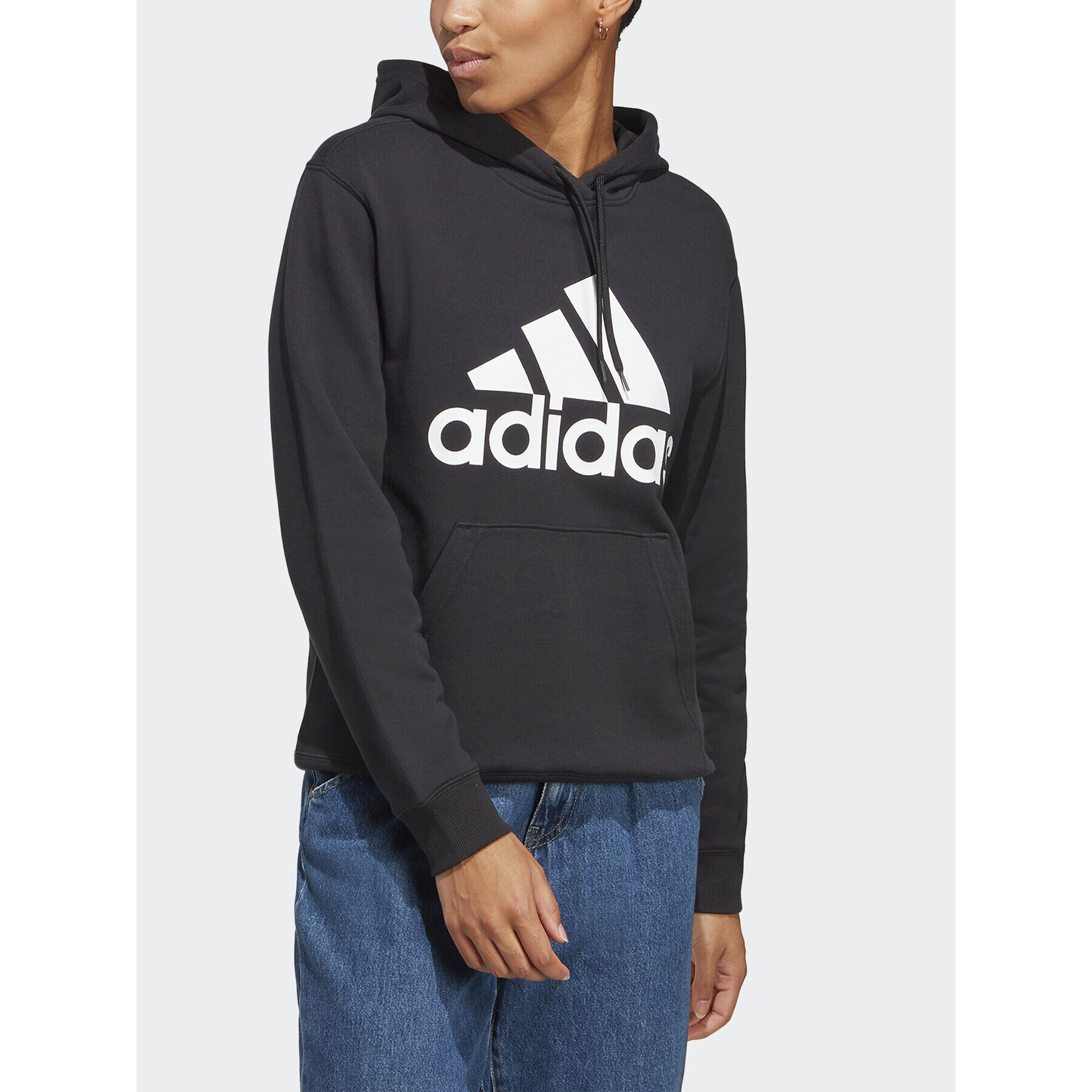 adidas Bluză Essentials Big Logo IC6895 Negru Regular Fit - Pled.ro