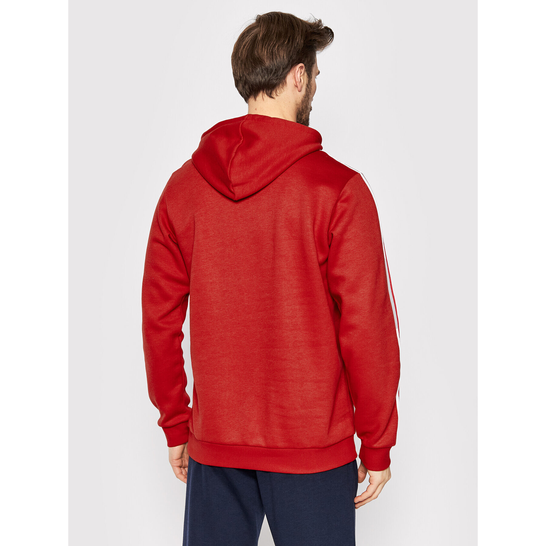 adidas Bluză Essentials Fleece 3-Stripes GU2523 Roșu Regular Fit - Pled.ro