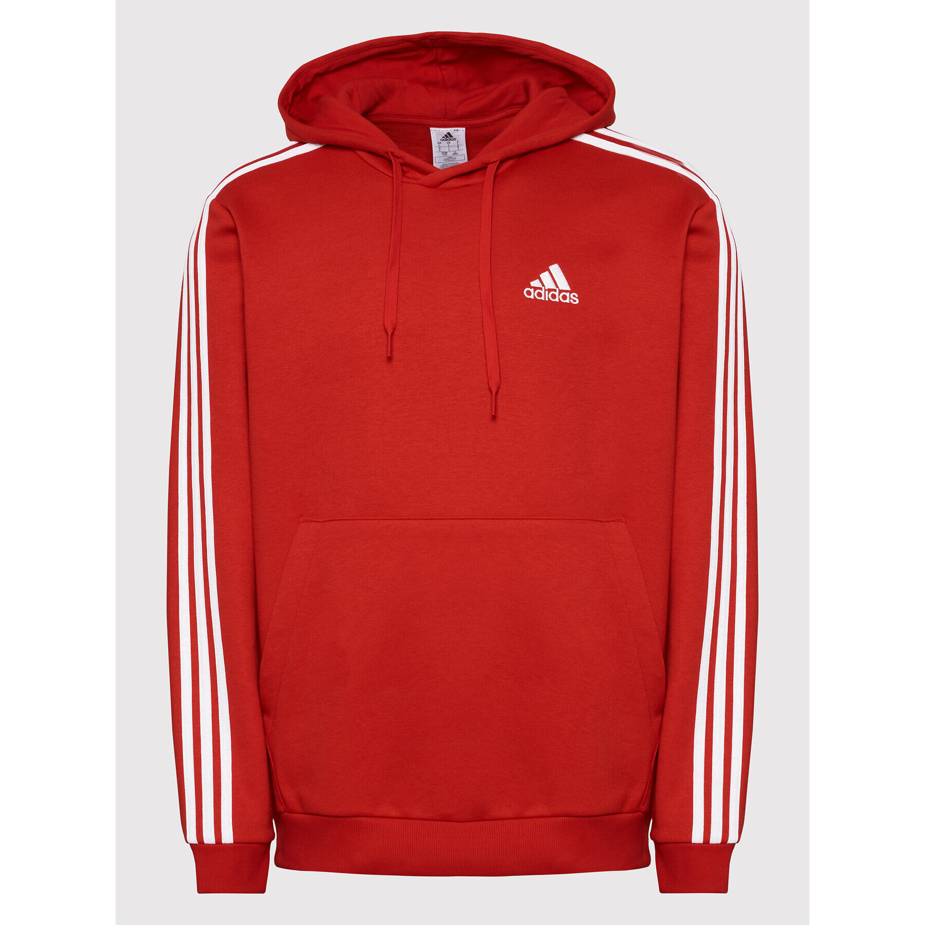 adidas Bluză Essentials Fleece 3-Stripes GU2523 Roșu Regular Fit - Pled.ro