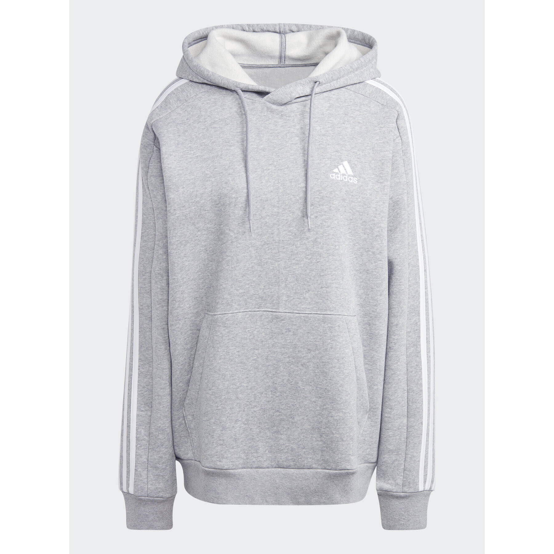 adidas Bluză Essentials Fleece 3-Stripes IJ6474 Gri Regular Fit - Pled.ro