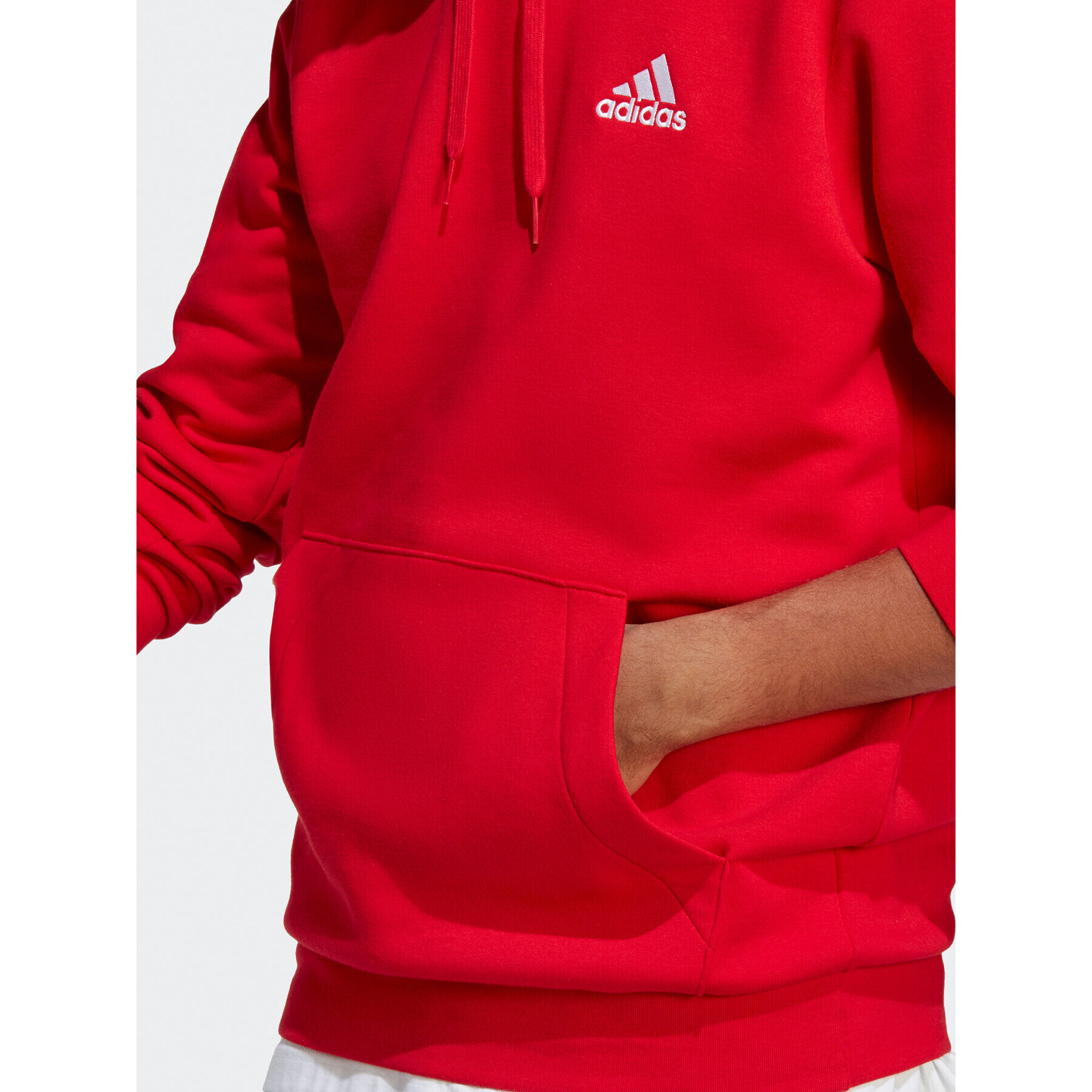 adidas Bluză Essentials Fleece Hoodie H47018 Roșu Regular Fit - Pled.ro